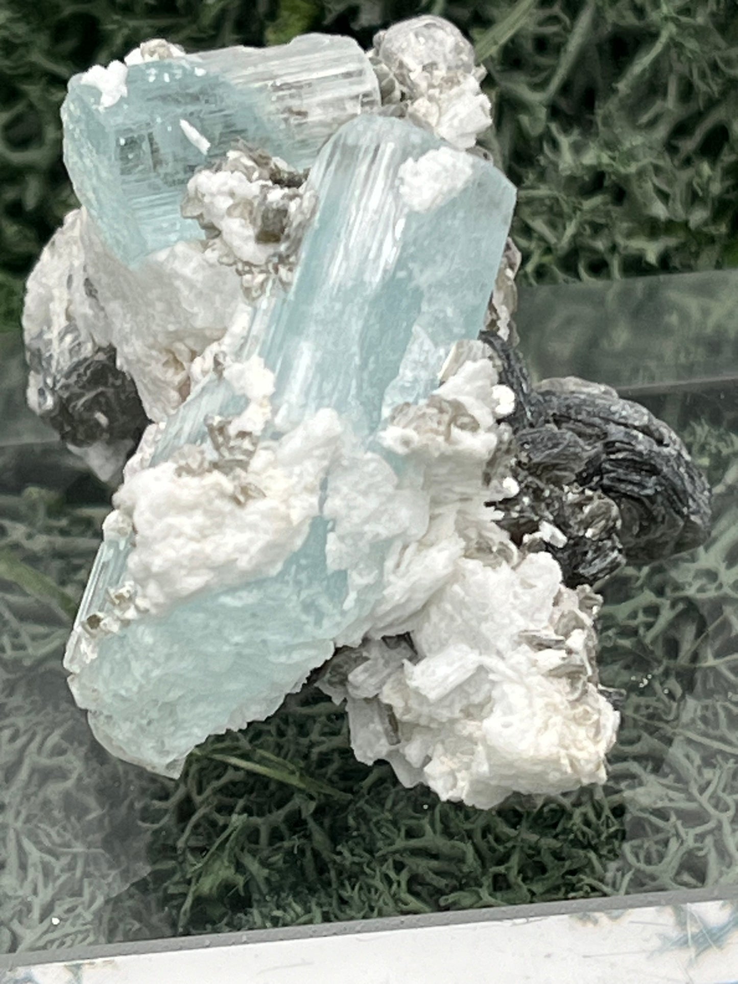 Aquamarin Kristall auf Feldspat aus Pakistan (38g) - crystal paradise