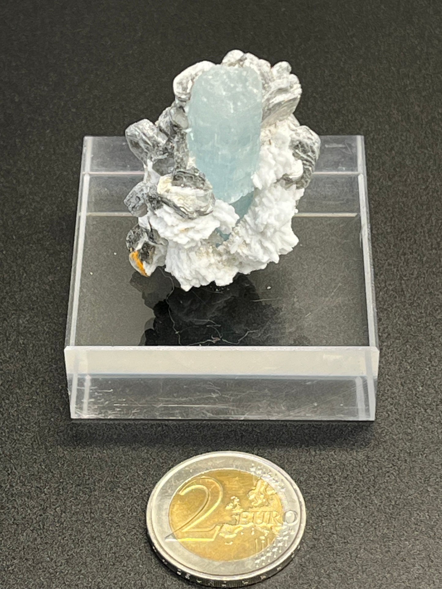 Aquamarin Kristall auf Feldspat aus Pakistan (40g) - crystal paradise