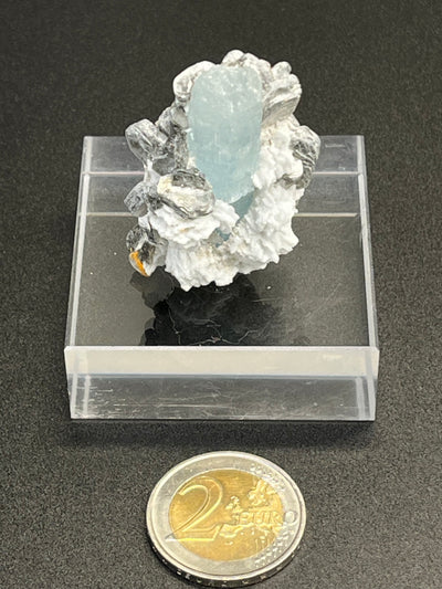 Aquamarin Kristall auf Feldspat aus Pakistan (40g) - crystal paradise