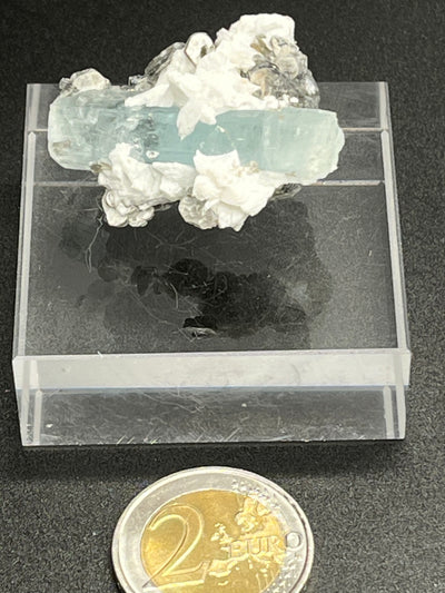 Aquamarin Kristall auf Feldspat aus Pakistan (20g) - crystal paradise