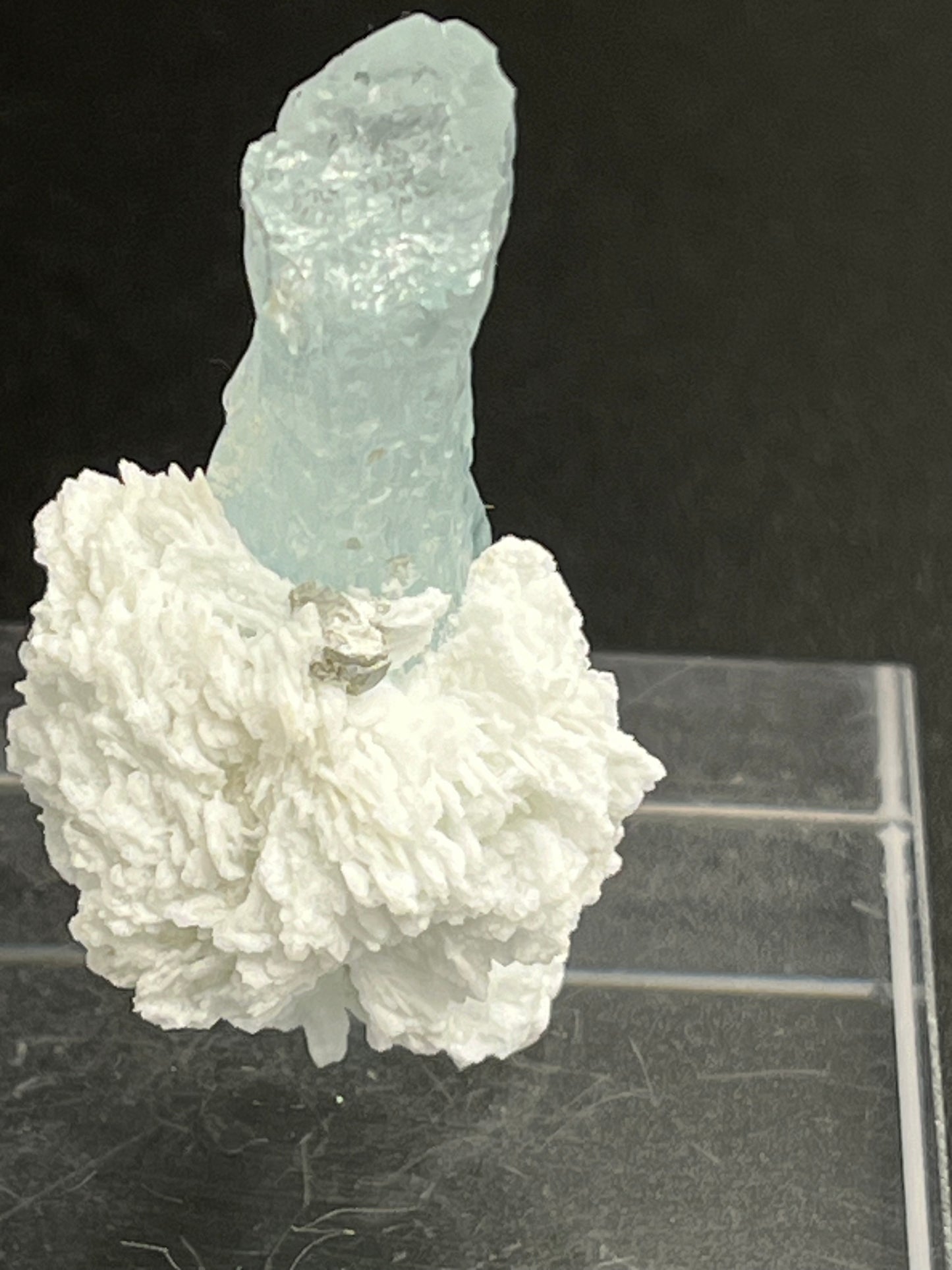 Aquamarin Kristall auf Feldspat aus Pakistan (15g) - crystal paradise