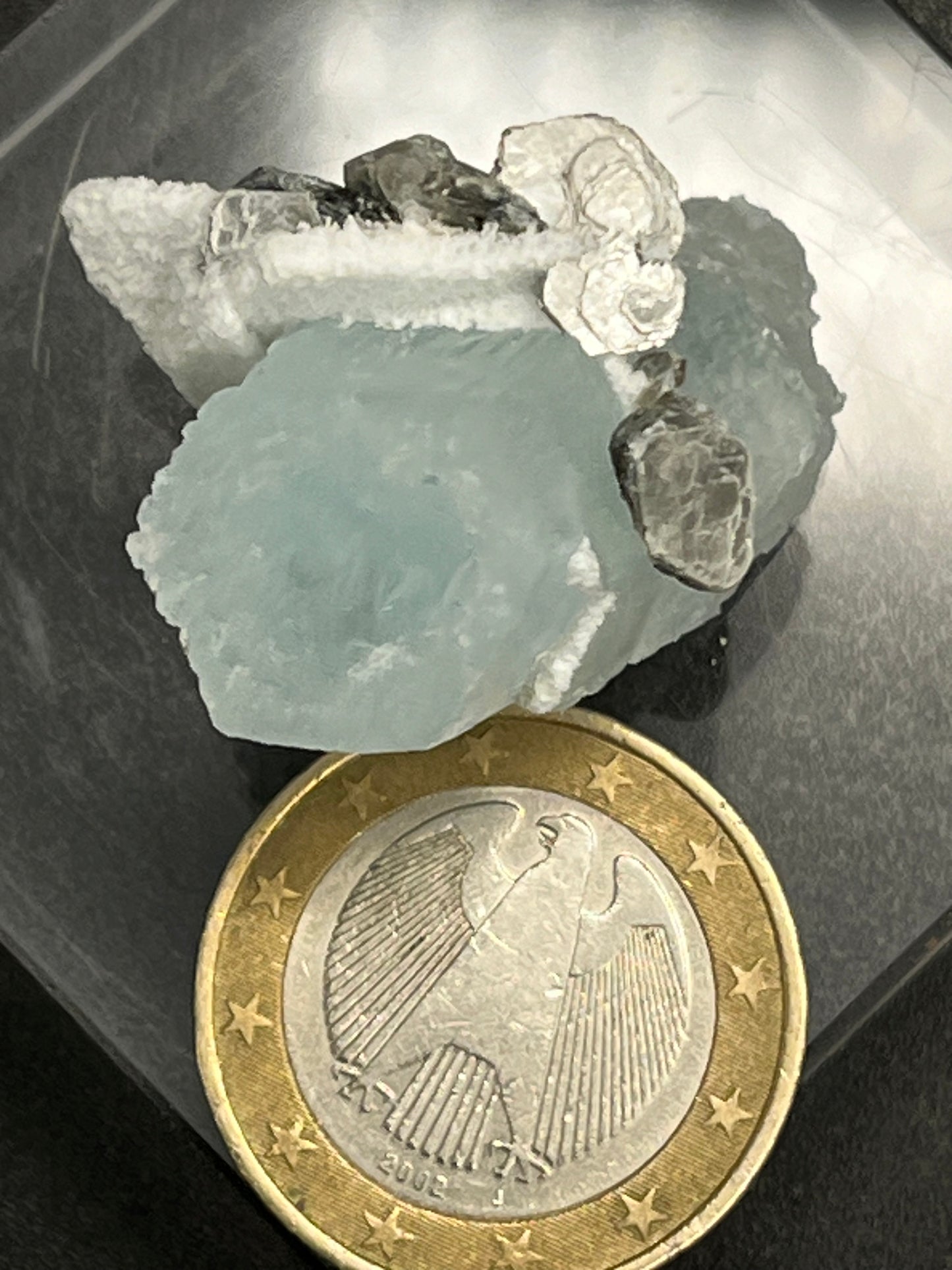 Aquamarin Kristall auf Feldspat aus Pakistan (13g) - crystal paradise