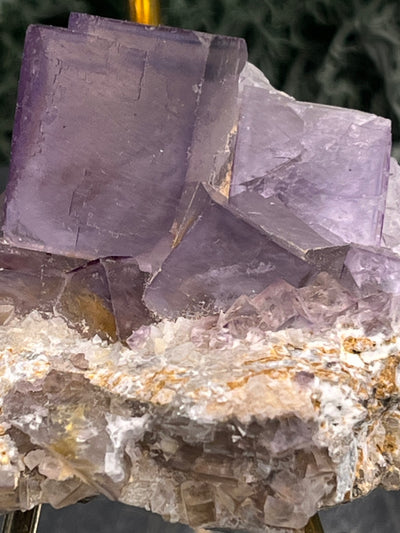 Violetter Fluorit aus Mexiko (40g) - Stufe mit grossen Fluoritwürfeln mit Phantom - crystal paradise