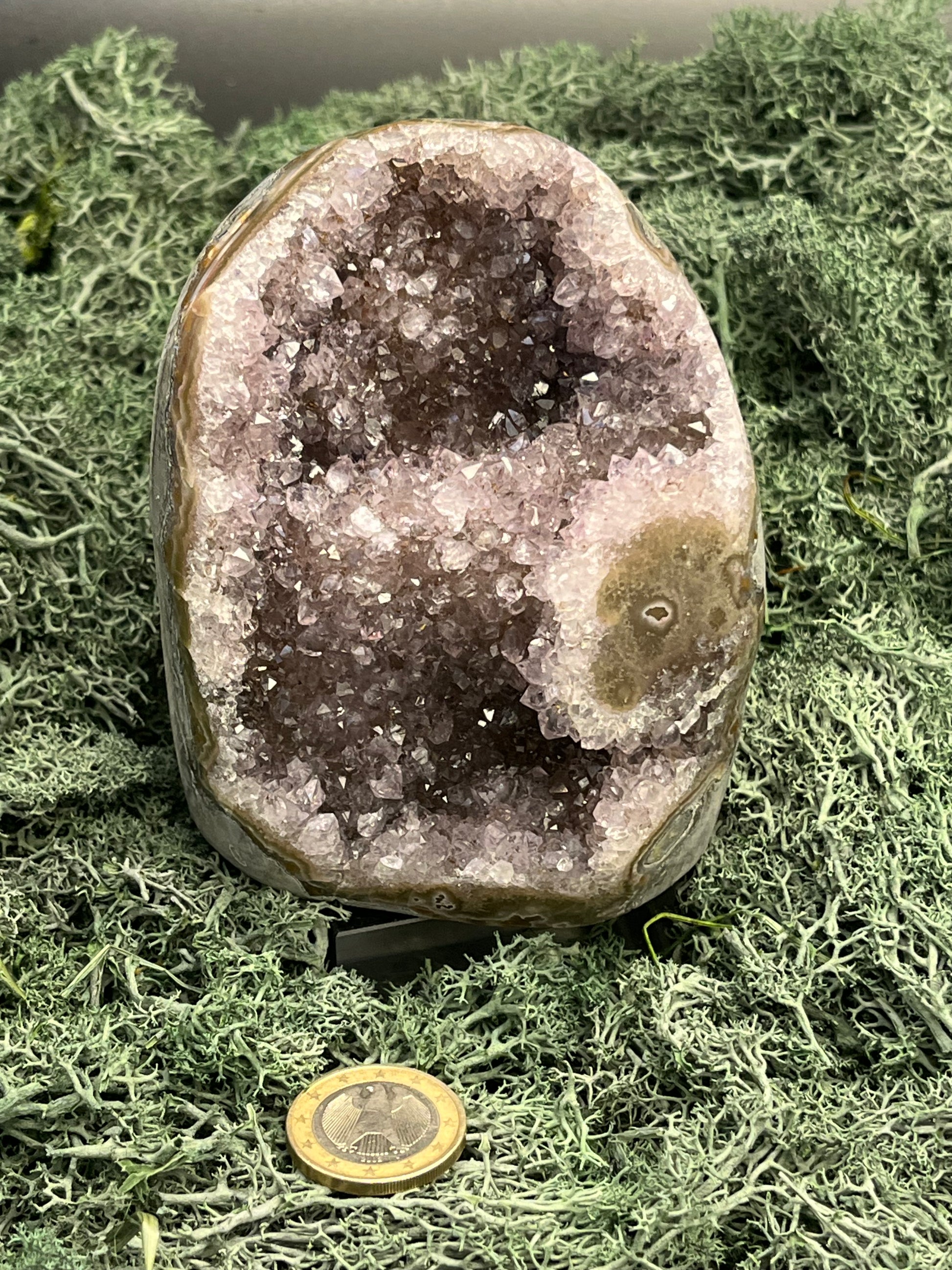 Achatisierter Amethyst Druse aus Uruguay (909g) - schöne Achatisierungen und Druzybildung - crystal paradise