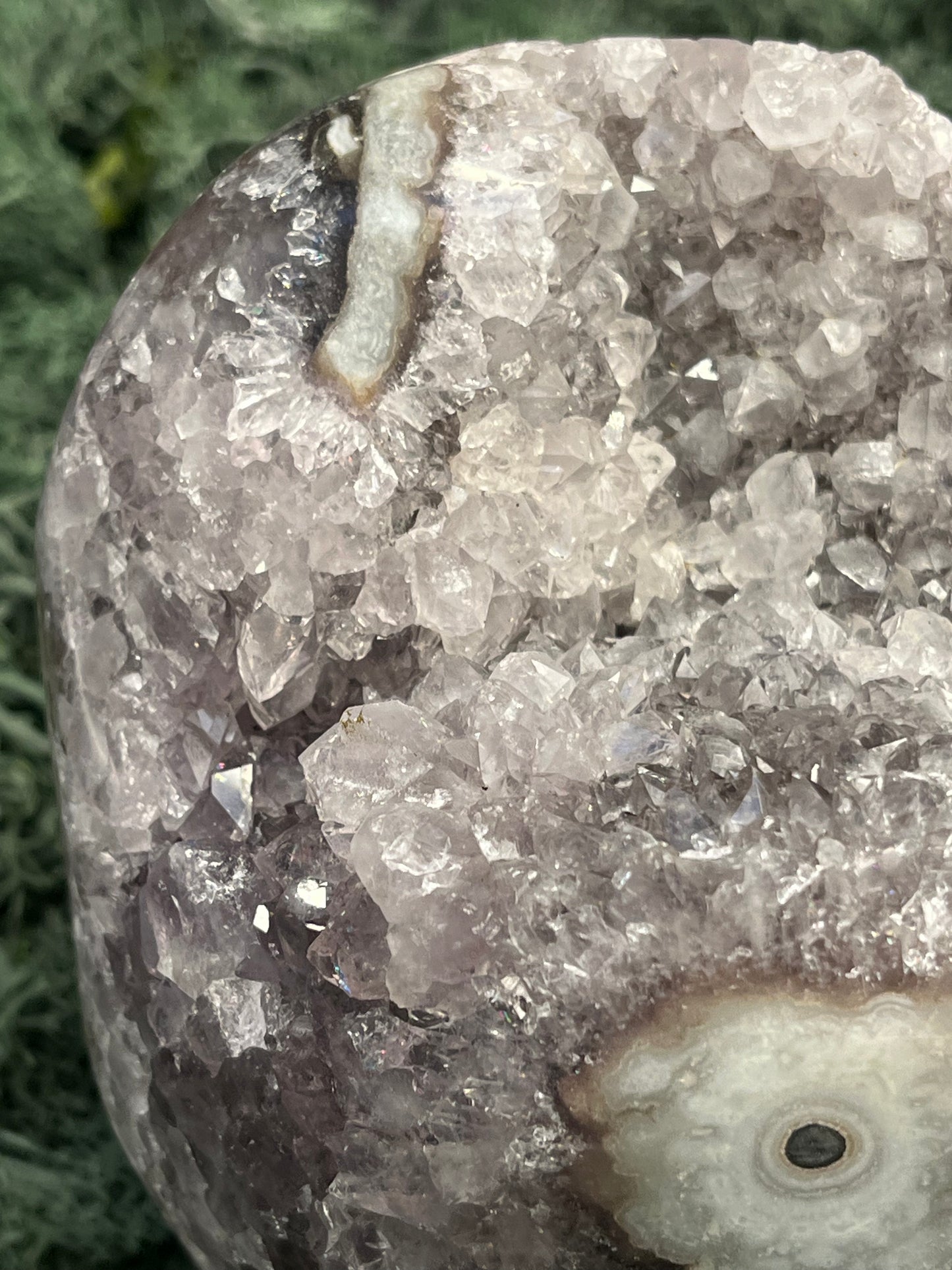 Achatisierter Amethyst Druse aus Uruguay (1191g) - schöne Achatblume und Druzybildung - crystal paradise