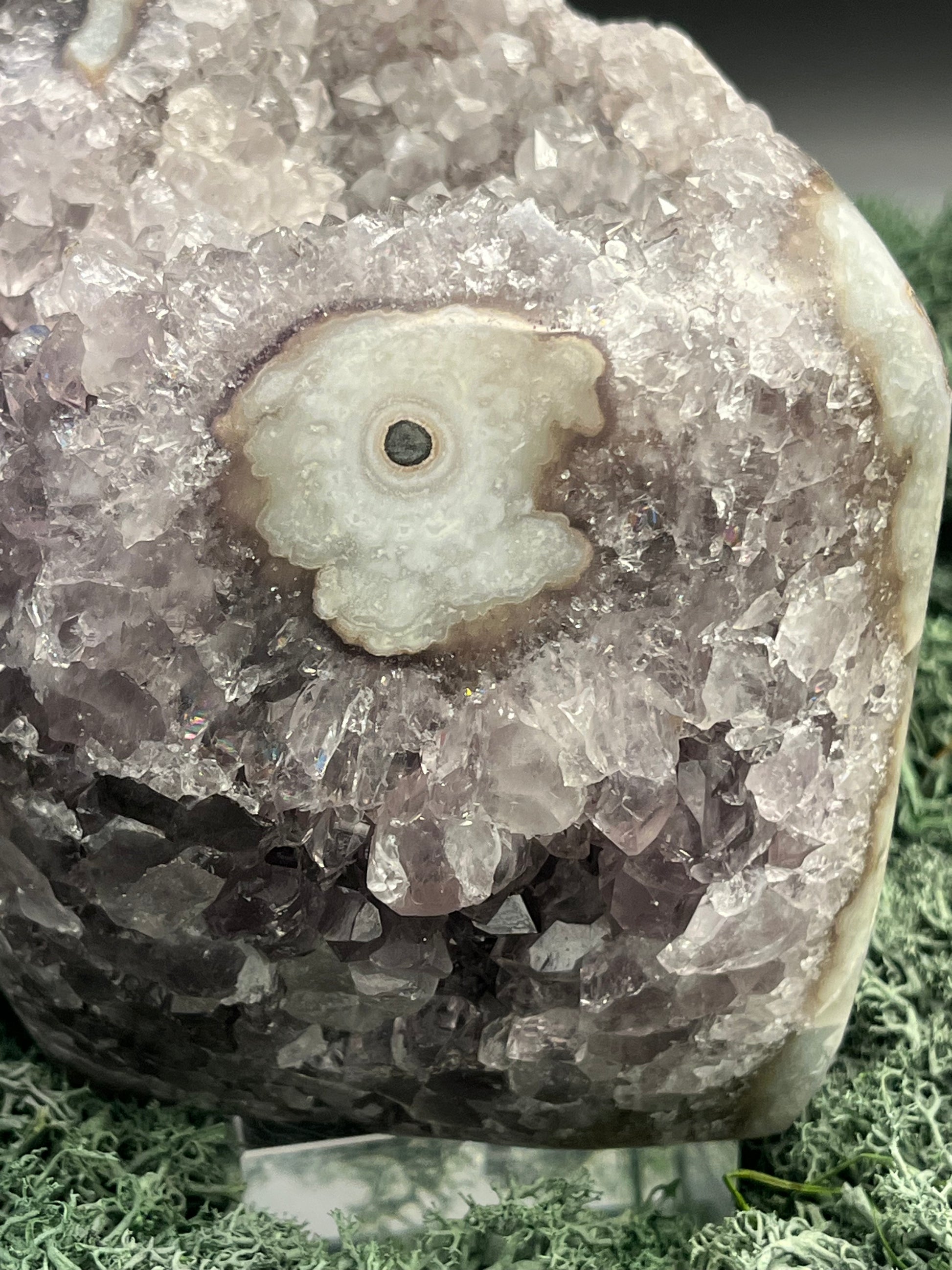 Achatisierter Amethyst Druse aus Uruguay (1191g) - schöne Achatblume und Druzybildung - crystal paradise