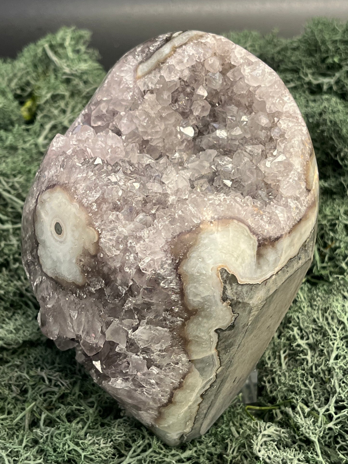 Achatisierter Amethyst Druse aus Uruguay (1191g) - schöne Achatblume und Druzybildung - crystal paradise