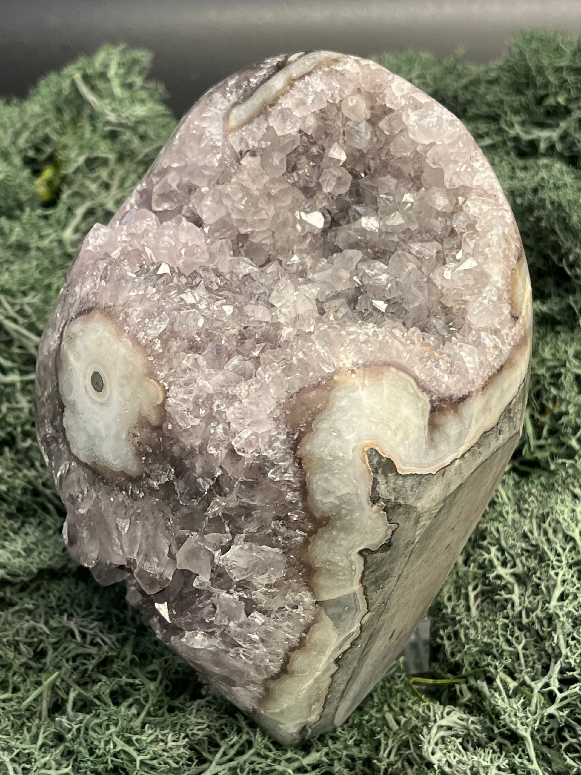 Achatisierter Amethyst Druse aus Uruguay (1191g) - schöne Achatblume und Druzybildung - crystal paradise