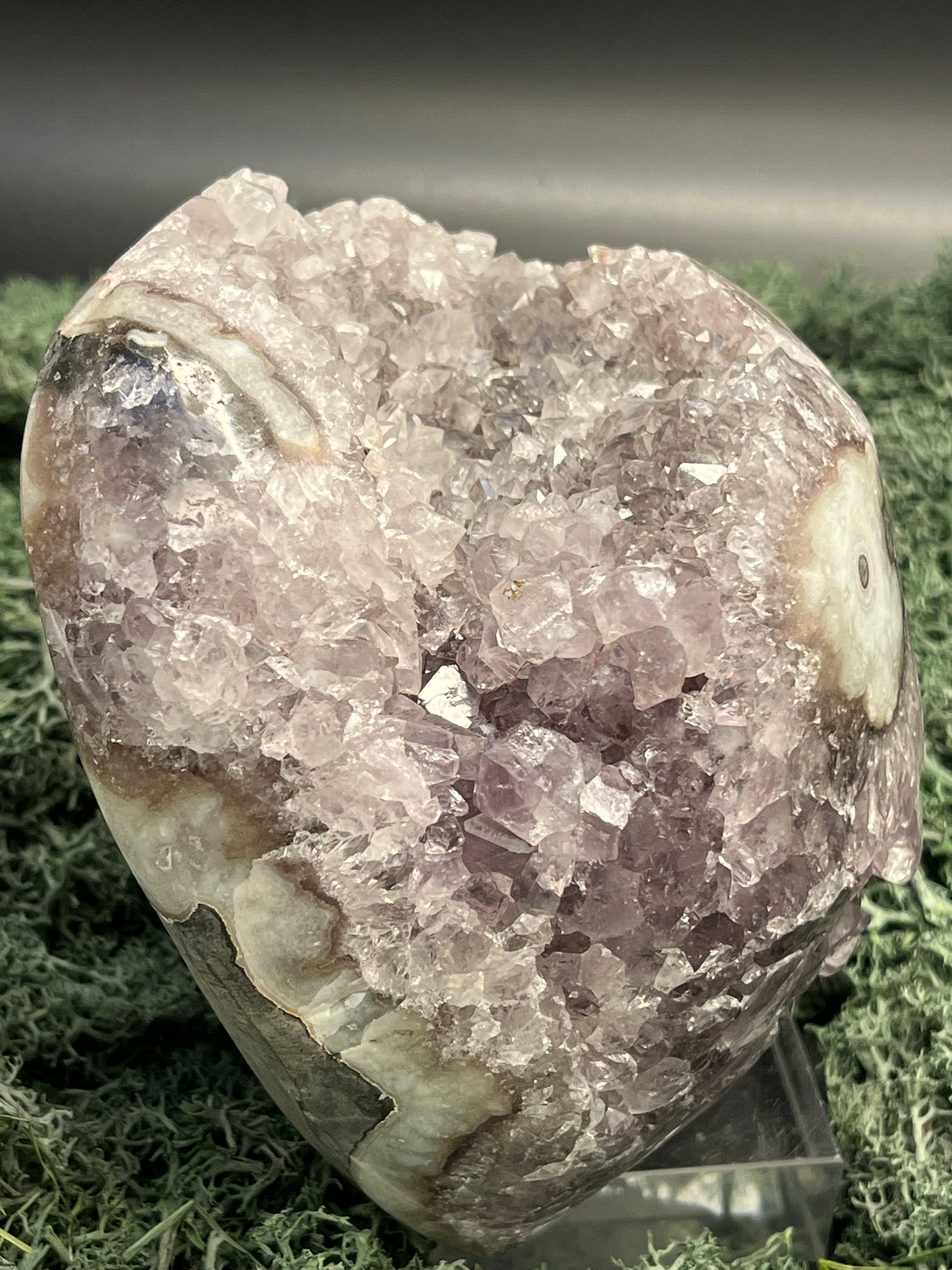 Achatisierter Amethyst Druse aus Uruguay (1191g) - schöne Achatblume und Druzybildung - crystal paradise