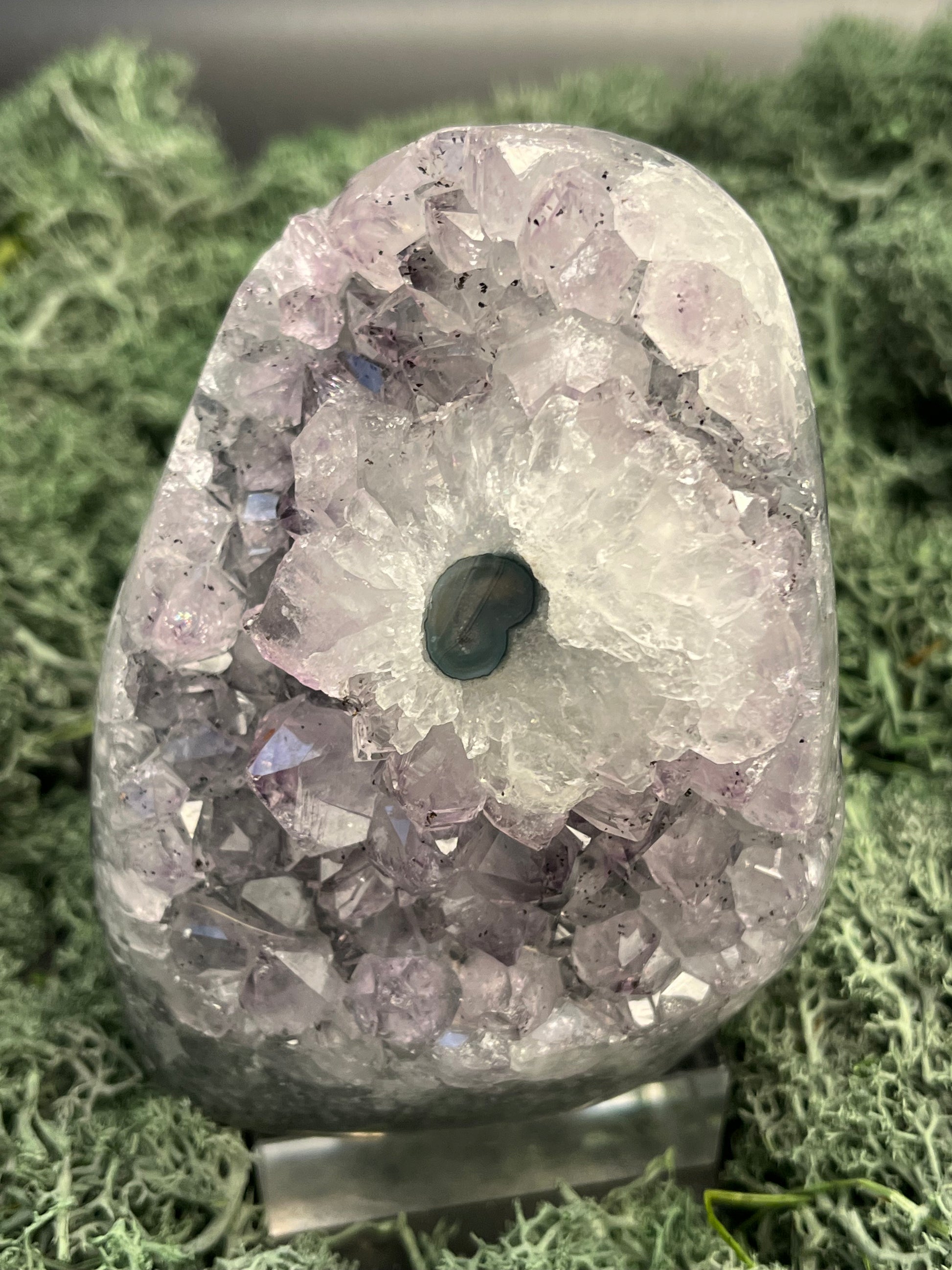 Achatisierter Amethyst Druse aus Uruguay (678g) - schöne achatisierte Blume - crystal paradise