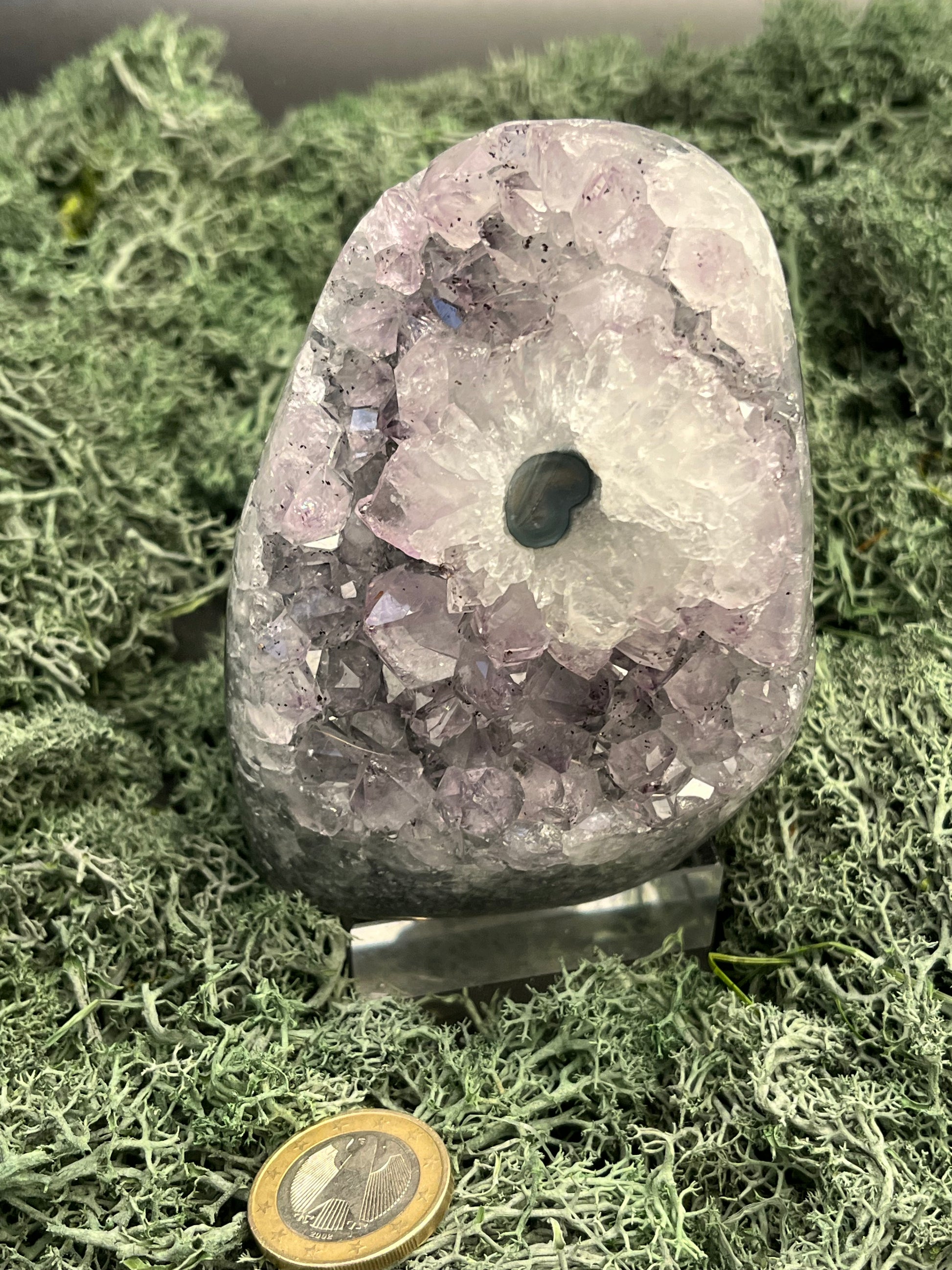 Achatisierter Amethyst Druse aus Uruguay (678g) - schöne achatisierte Blume - crystal paradise