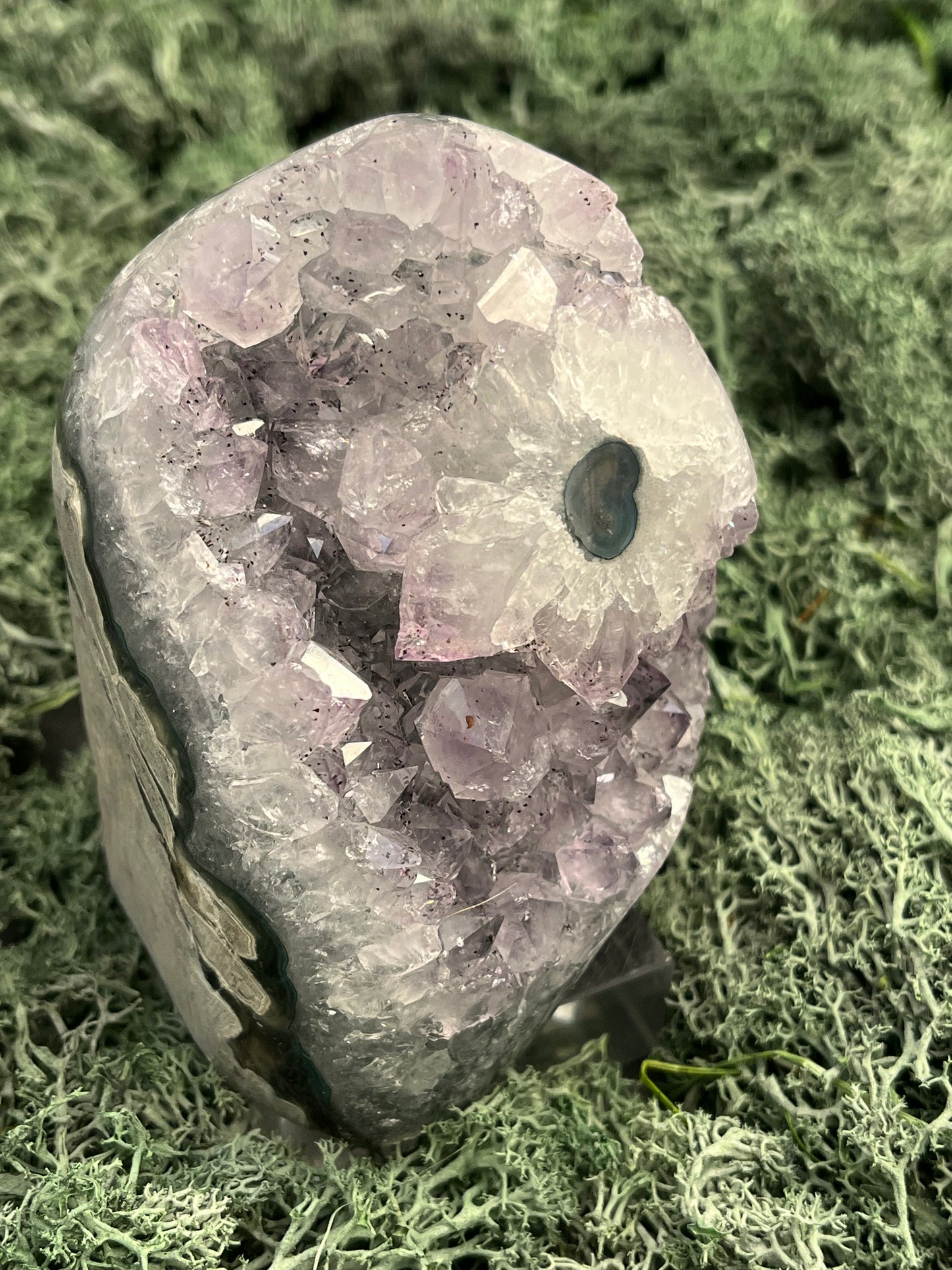 Achatisierter Amethyst Druse aus Uruguay (678g) - schöne achatisierte Blume - crystal paradise