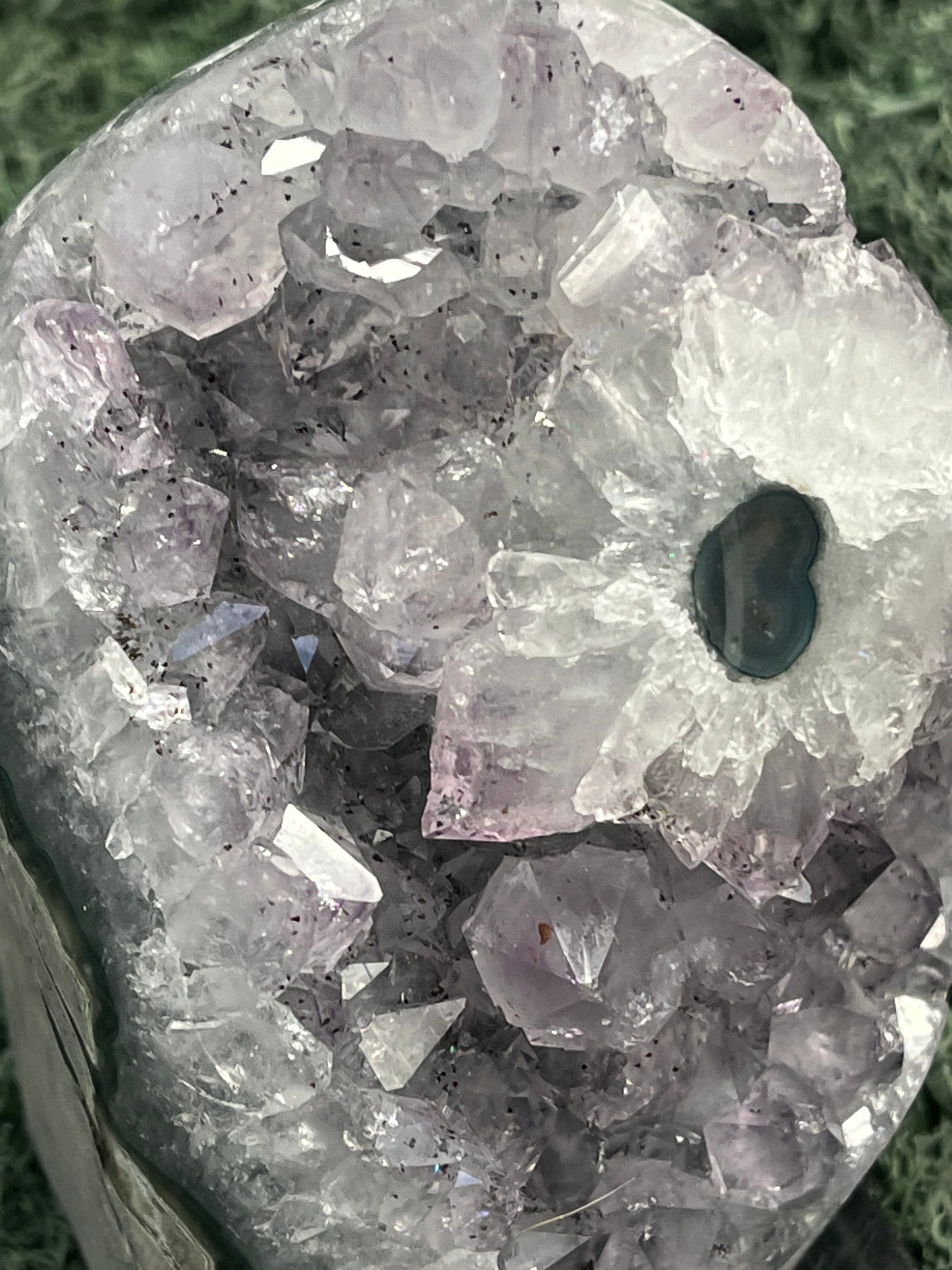 Achatisierter Amethyst Druse aus Uruguay (678g) - schöne achatisierte Blume - crystal paradise