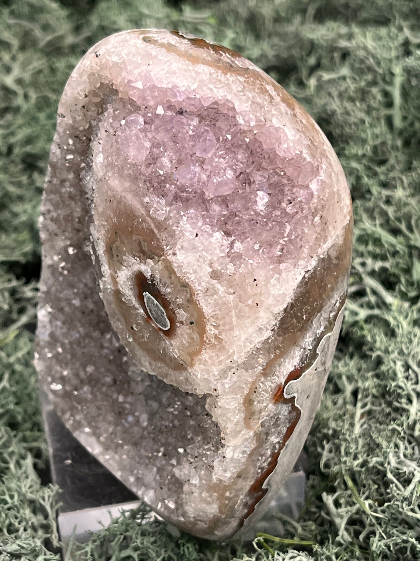 Achatisierter Amethyst Druse aus Uruguay (435g) - zweifarbige Amethysten - crystal paradise