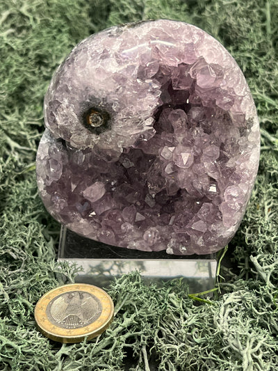 Achatisierter Amethyst Druse aus Uruguay (308g) - schöne Druzybildung bei großen Kristallen - crystal paradise