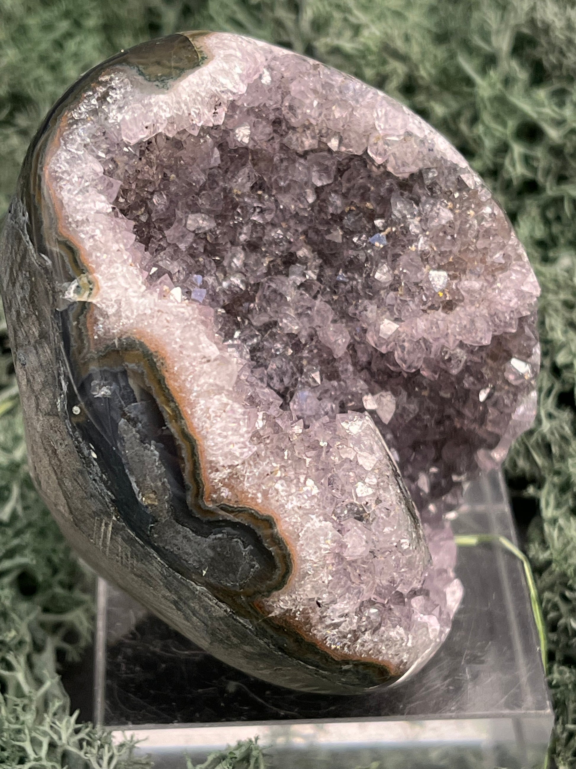 Achatisierter Amethyst Druse aus Uruguay (230g) - schöne Achatblume - crystal paradise