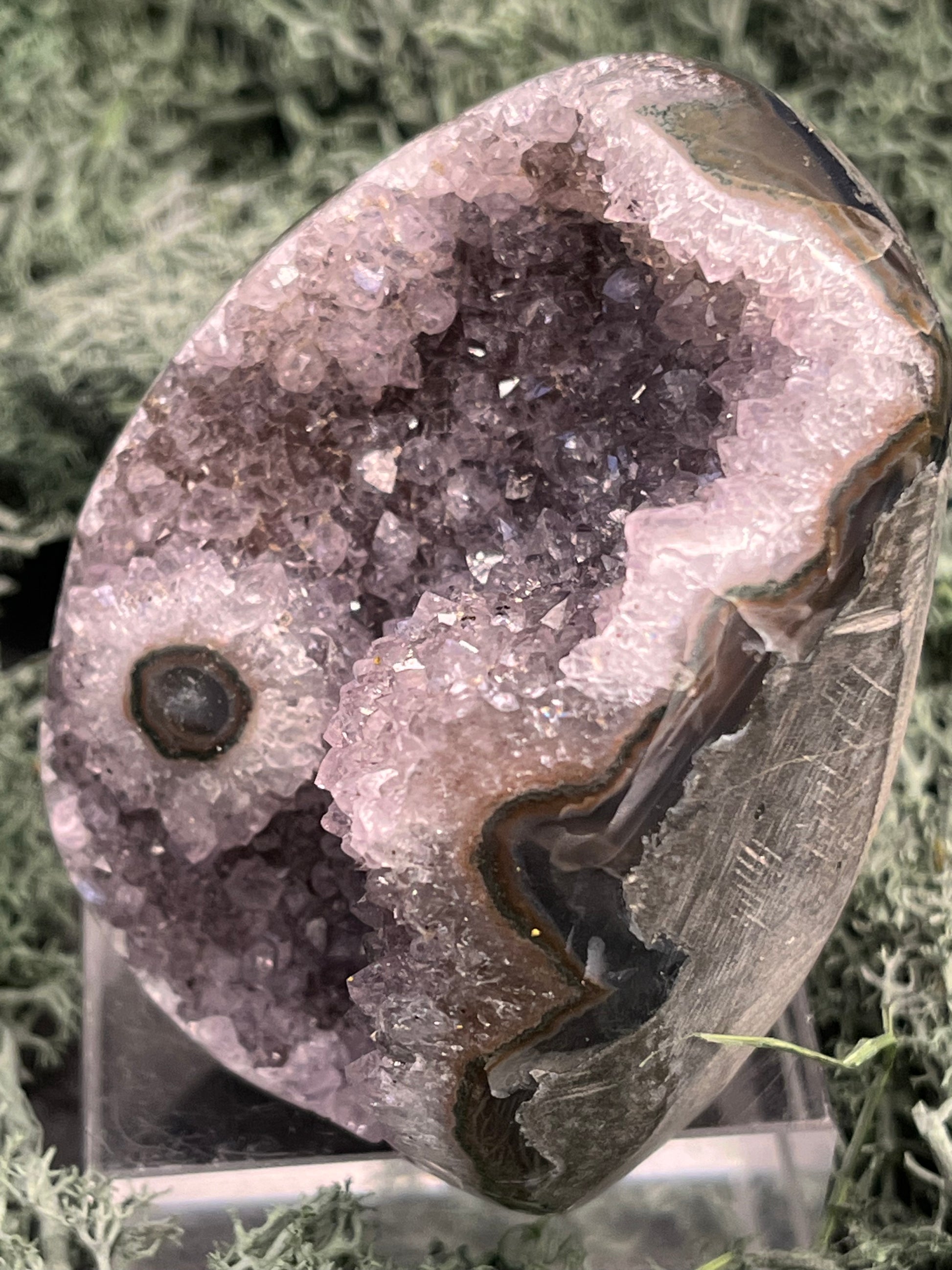 Achatisierter Amethyst Druse aus Uruguay (230g) - schöne Achatblume - crystal paradise