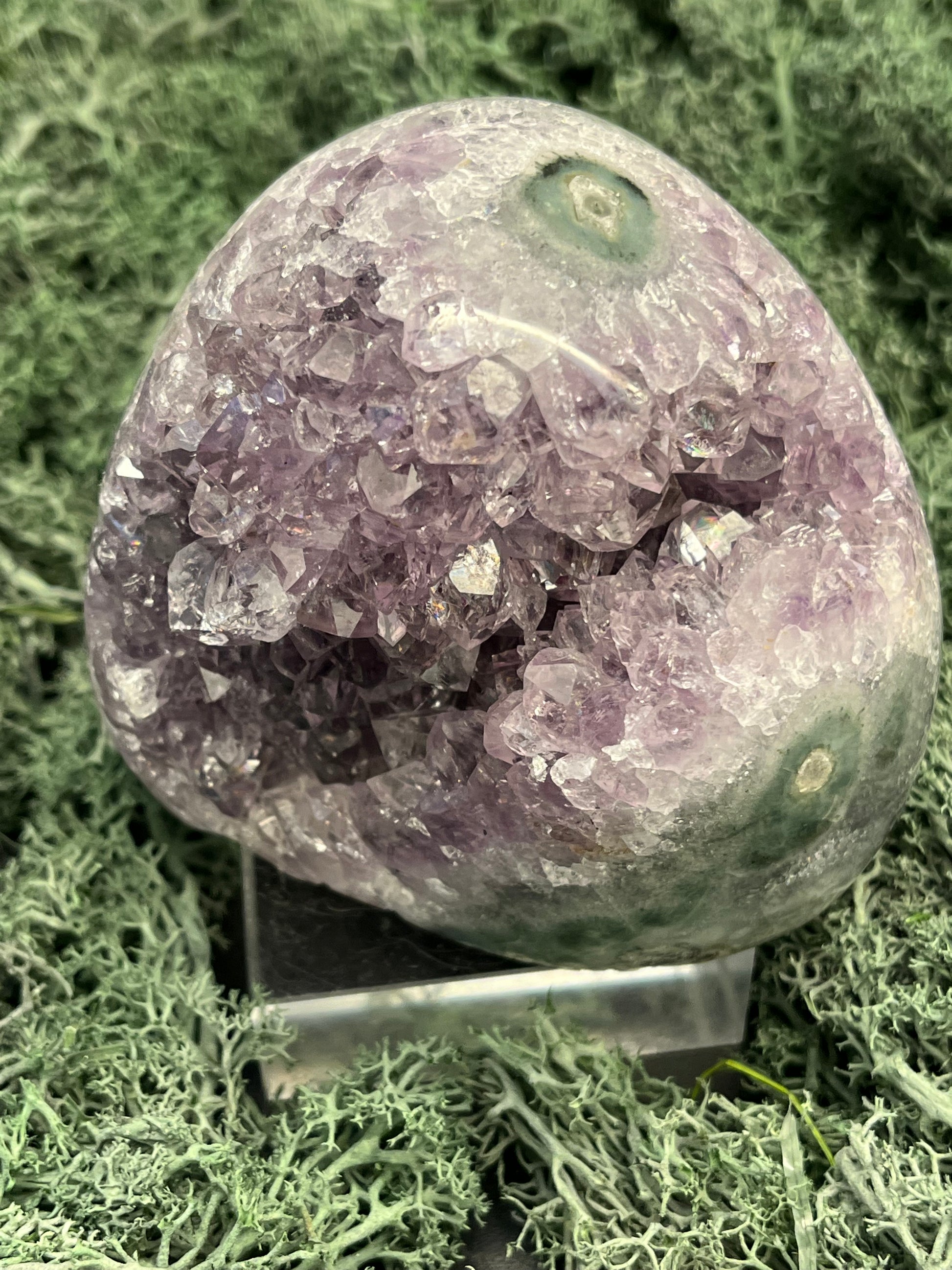 Achatisierte Amethyst Druse aus Uruguay (450g) - schöne Achatisierung und Druzy - crystal paradise