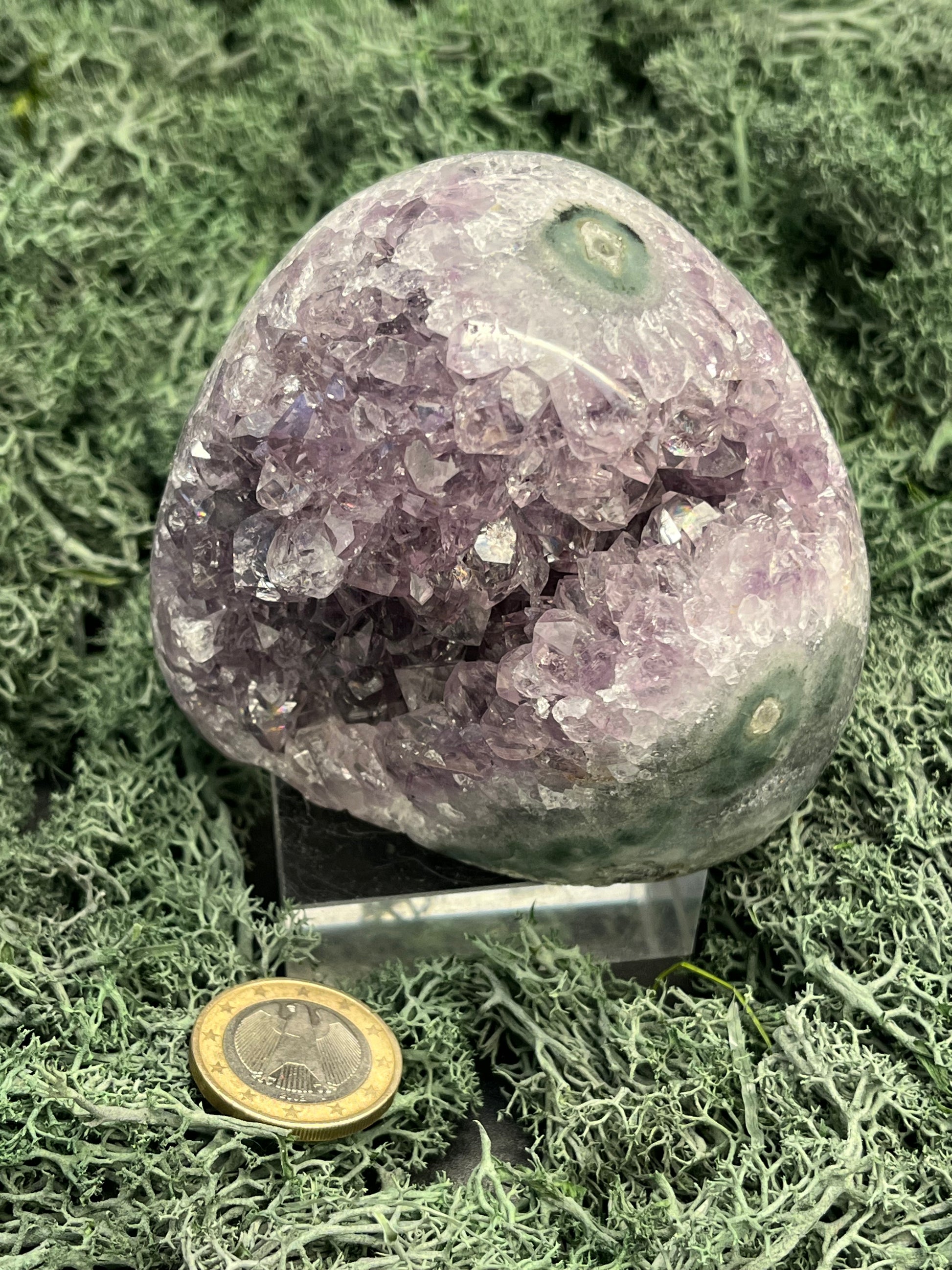 Achatisierte Amethyst Druse aus Uruguay (450g) - schöne Achatisierung und Druzy - crystal paradise