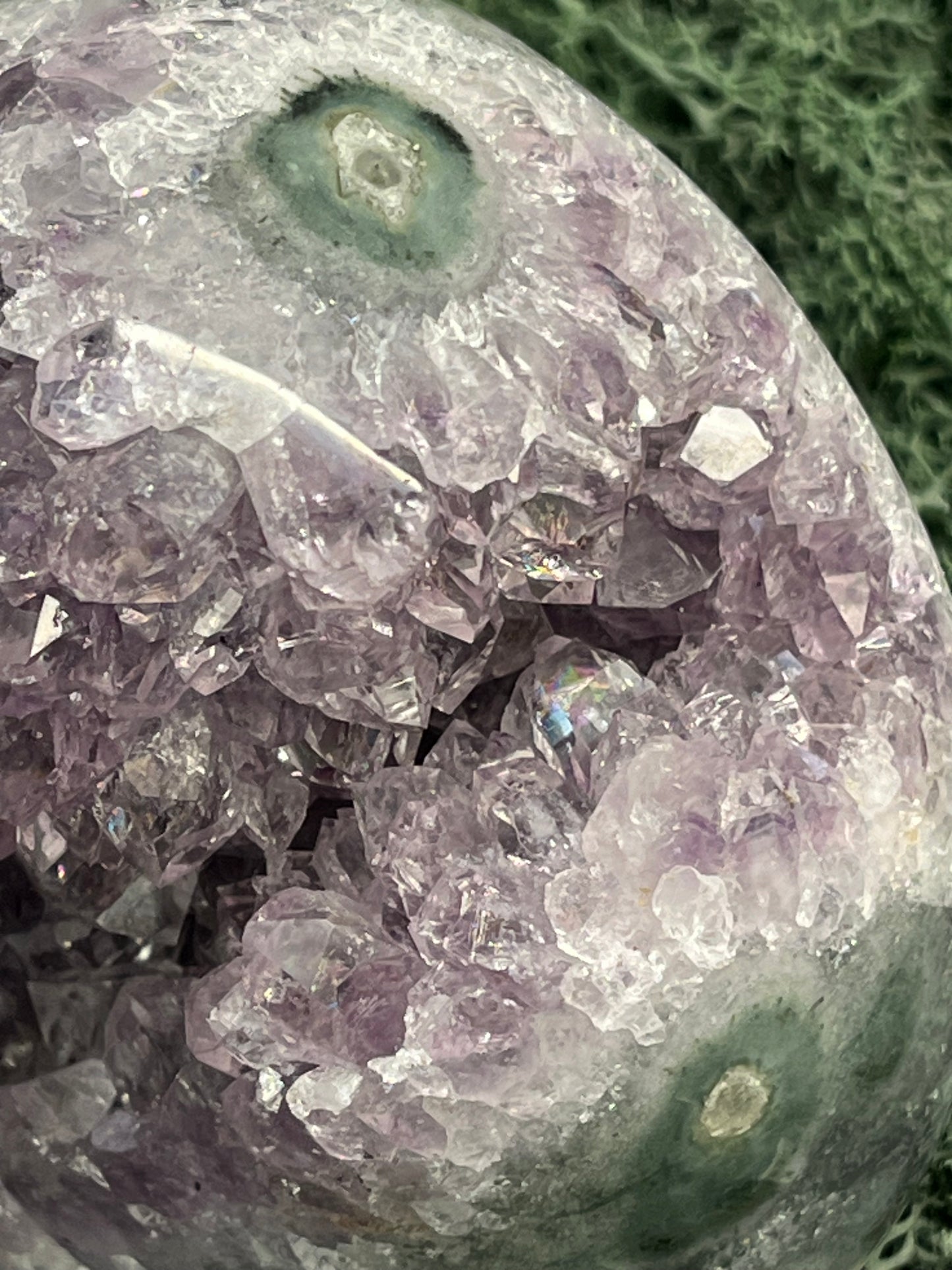 Achatisierte Amethyst Druse aus Uruguay (450g) - schöne Achatisierung und Druzy - crystal paradise