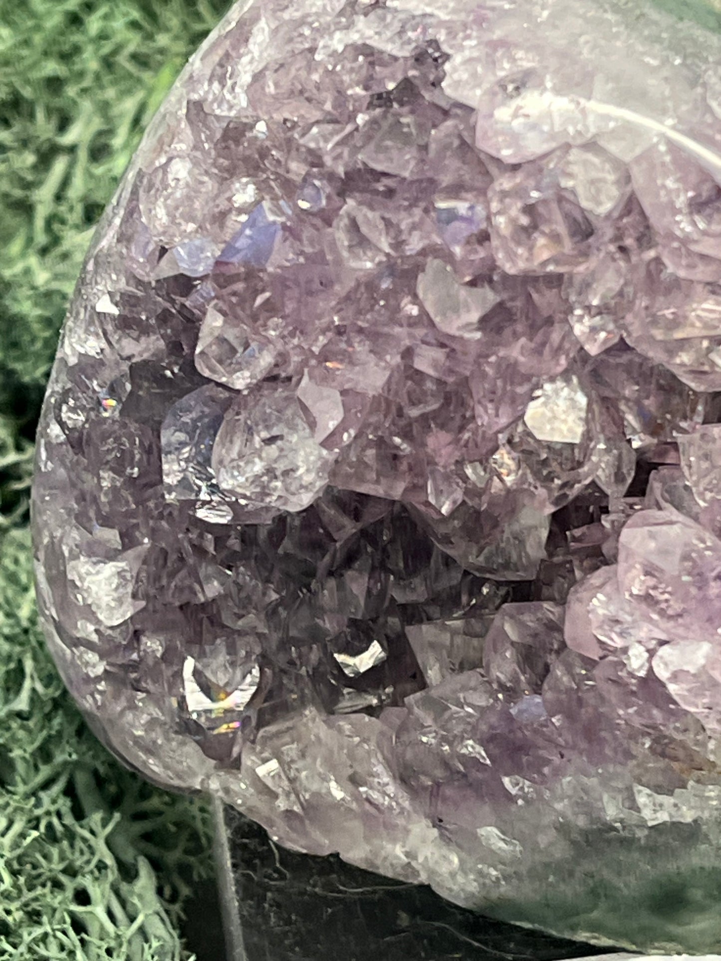 Achatisierte Amethyst Druse aus Uruguay (450g) - schöne Achatisierung und Druzy - crystal paradise