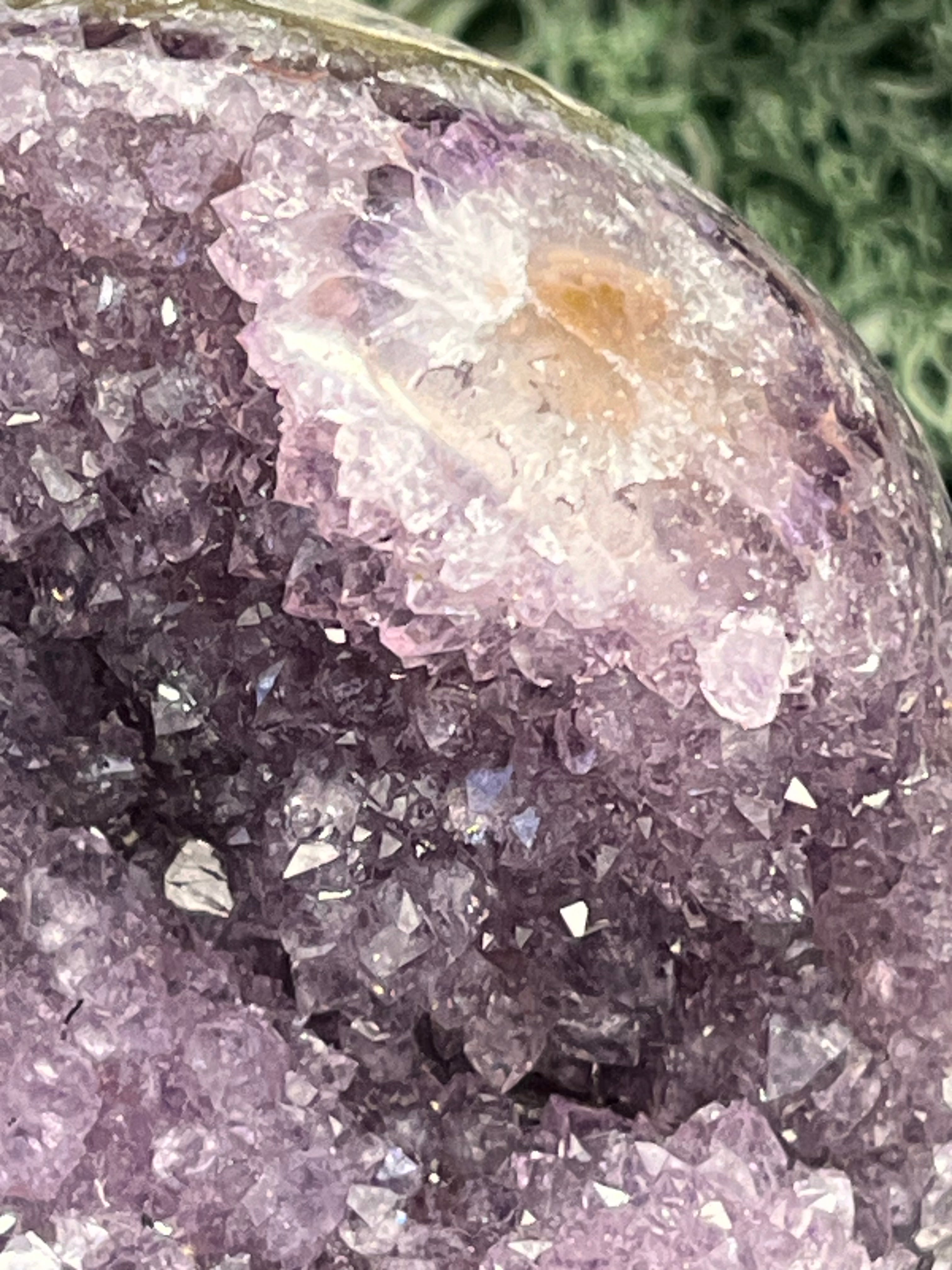 Achatisierte Amethyst Druse aus Uruguay (294g) - schöne Achatisierung und Druzy - crystal paradise