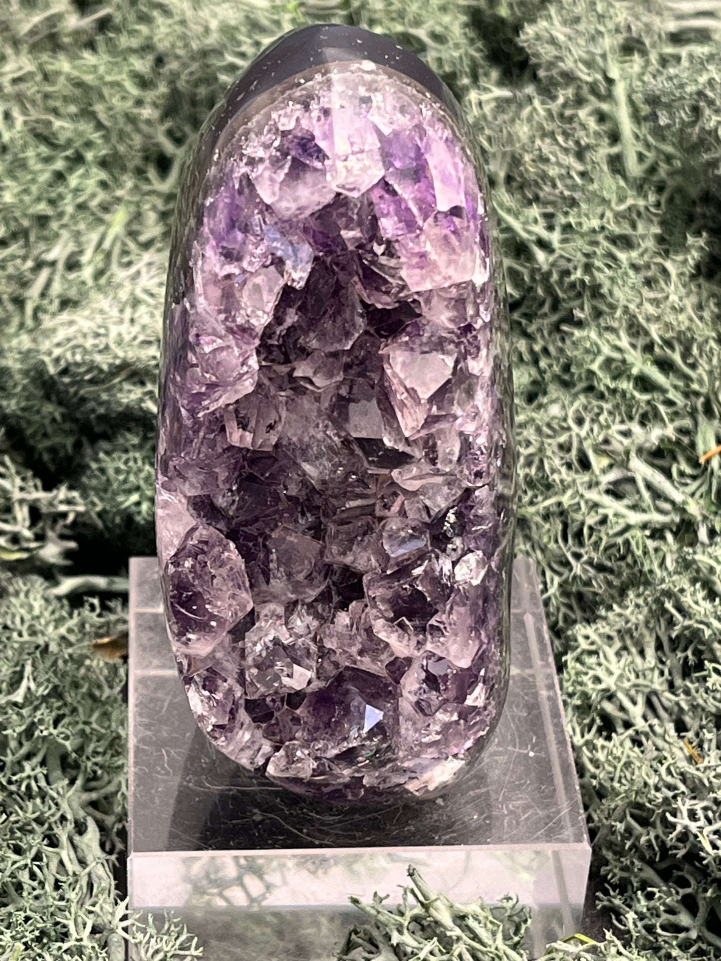 Achatisierte Amethyst Druse aus Uruguay (250g) - schöne dunkle Kristalle - crystal paradise