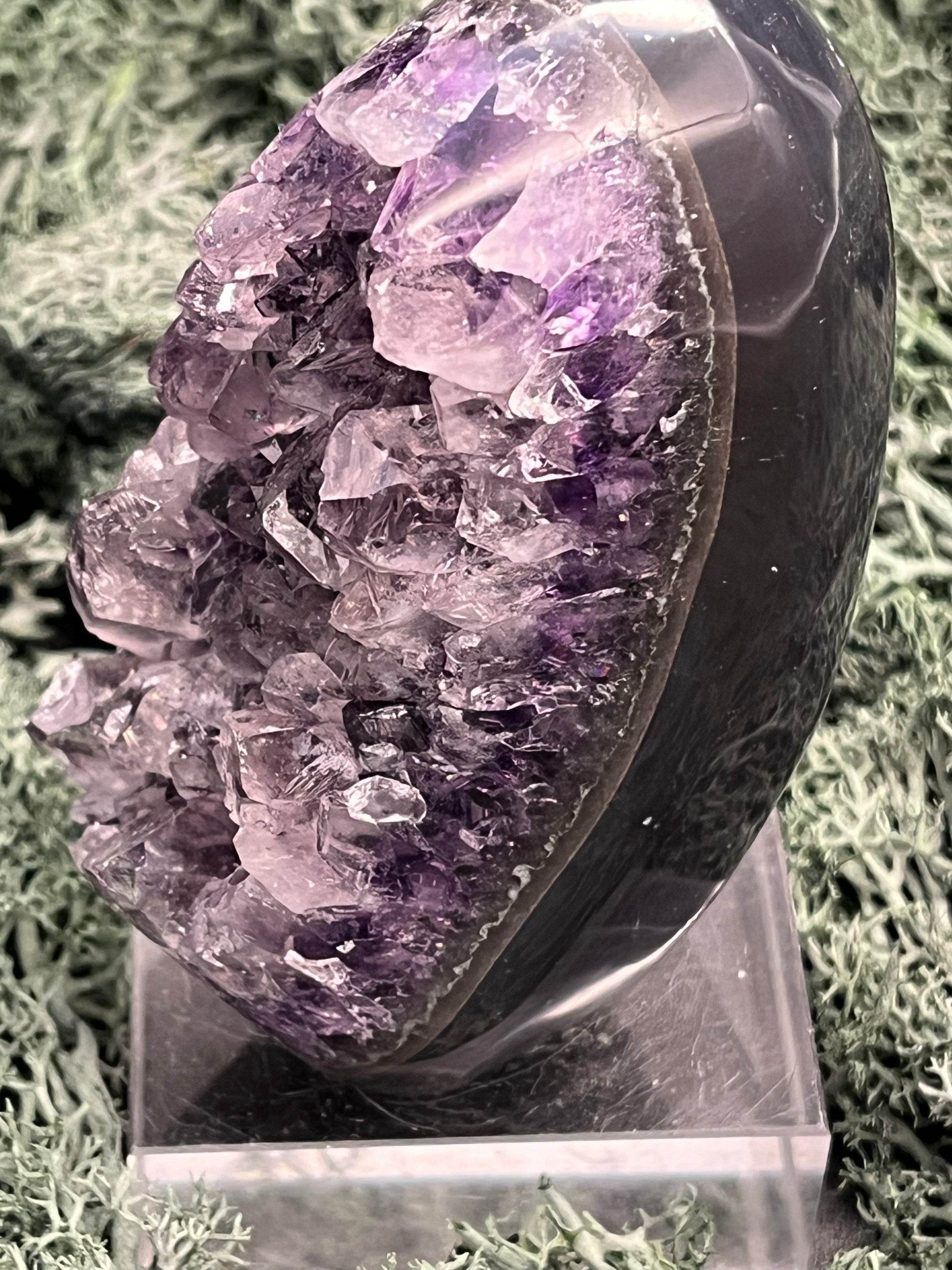 Achatisierte Amethyst Druse aus Uruguay (250g) - schöne dunkle Kristalle - crystal paradise