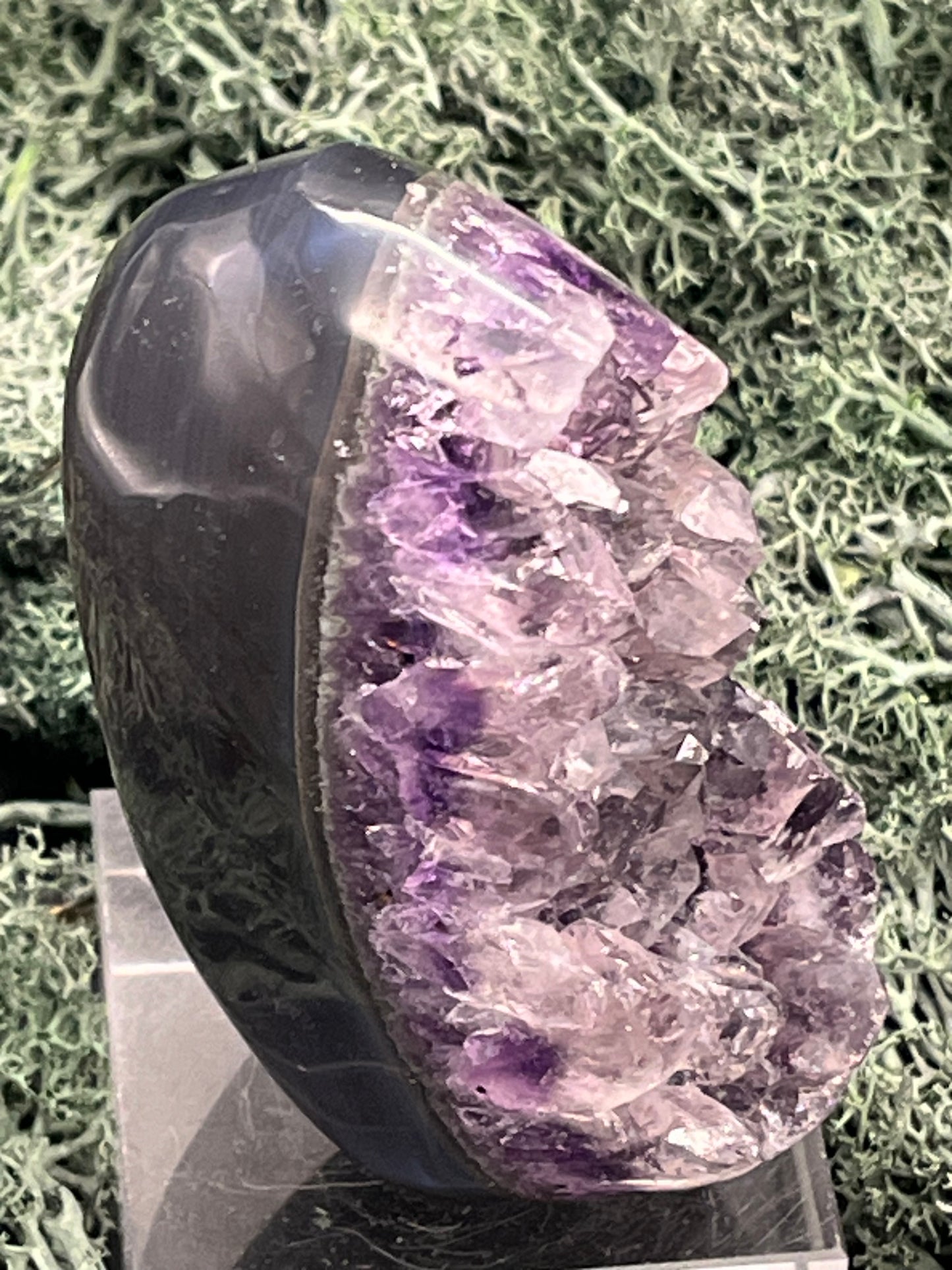 Achatisierte Amethyst Druse aus Uruguay (250g) - schöne dunkle Kristalle - crystal paradise