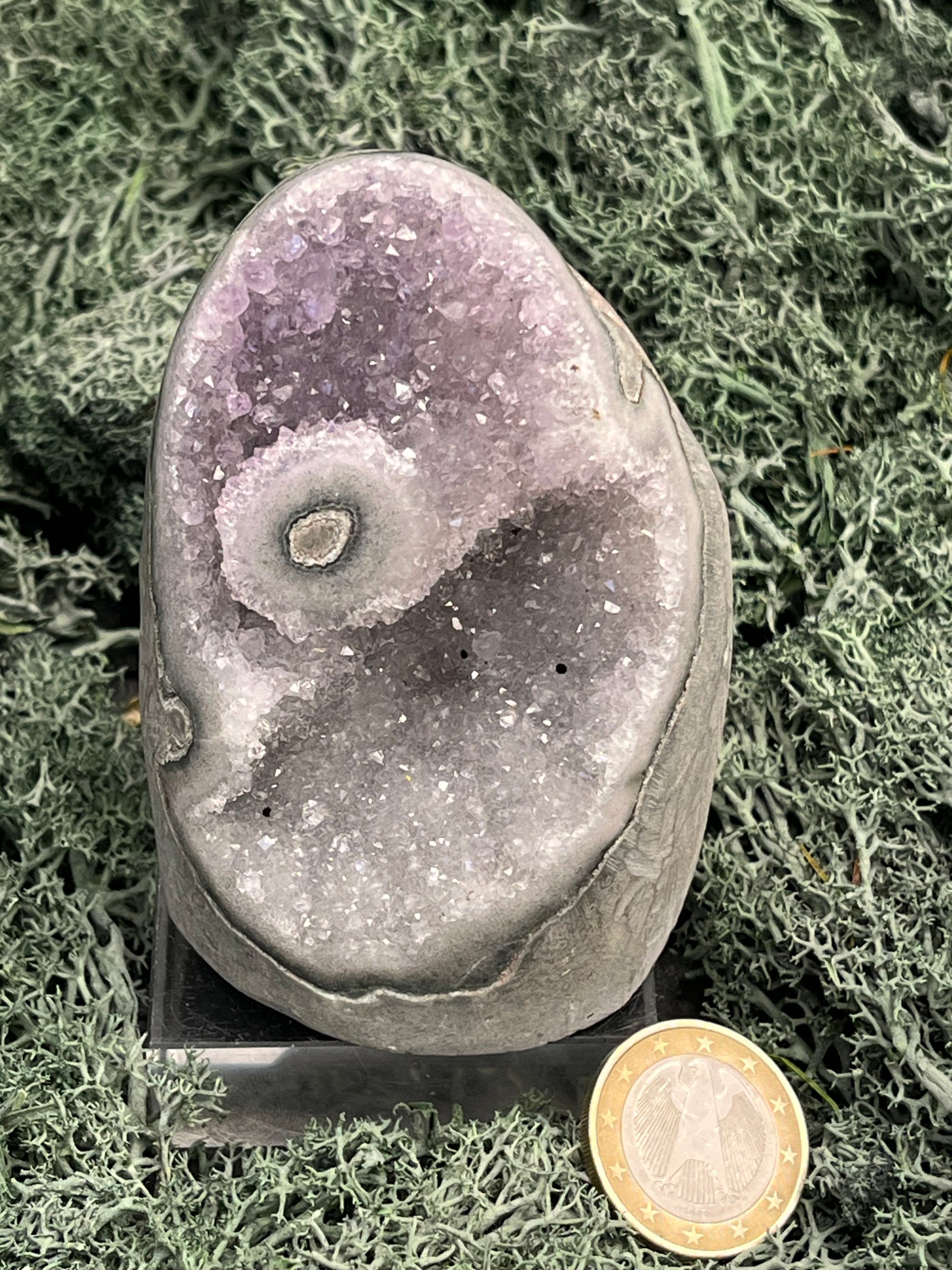 Achatisierte Amethyst Druse aus Uruguay (324g) - schöne helle Kristalle und Achatisierung - crystal paradise