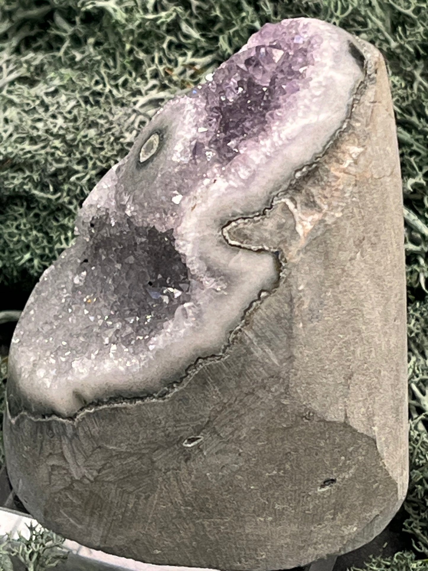 Achatisierte Amethyst Druse aus Uruguay (324g) - schöne helle Kristalle und Achatisierung - crystal paradise