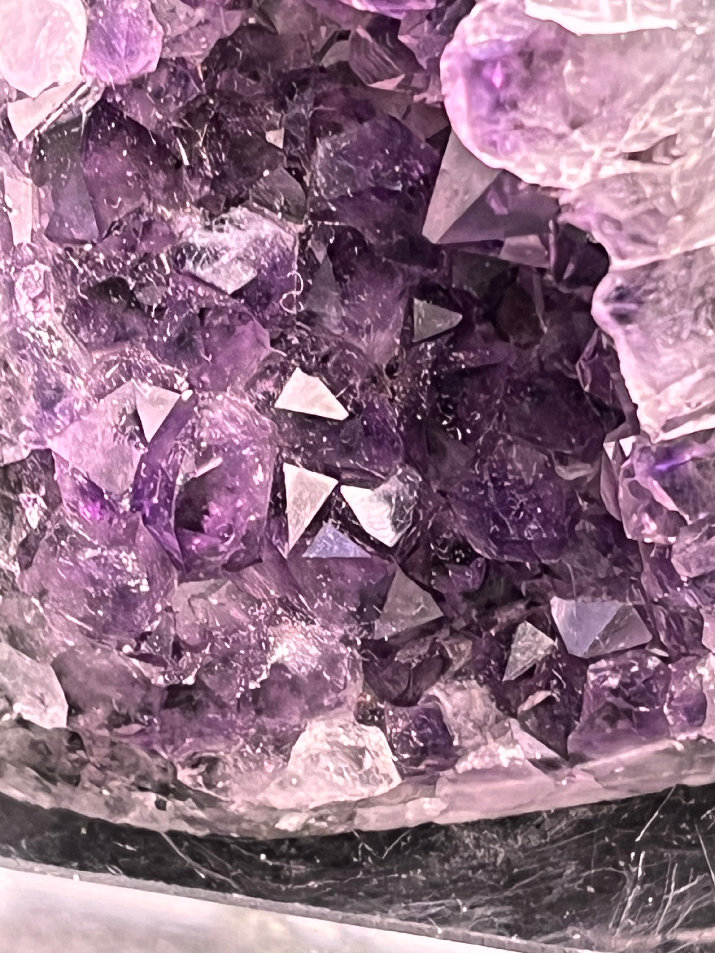 Achatisierte Amethyst Druse aus Uruguay (153g) - schöne dunkle Kristalle und Achatisierung - crystal paradise