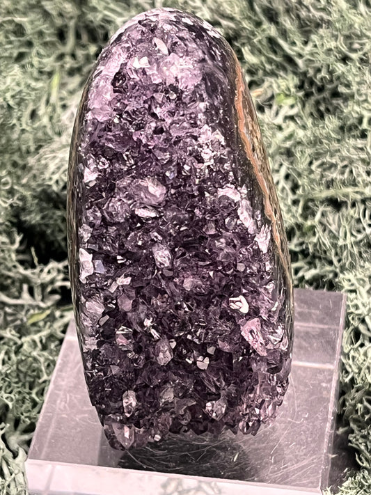 Achatisierte Amethyst Druse aus Uruguay (152g) - schöne dunkle Kristalle