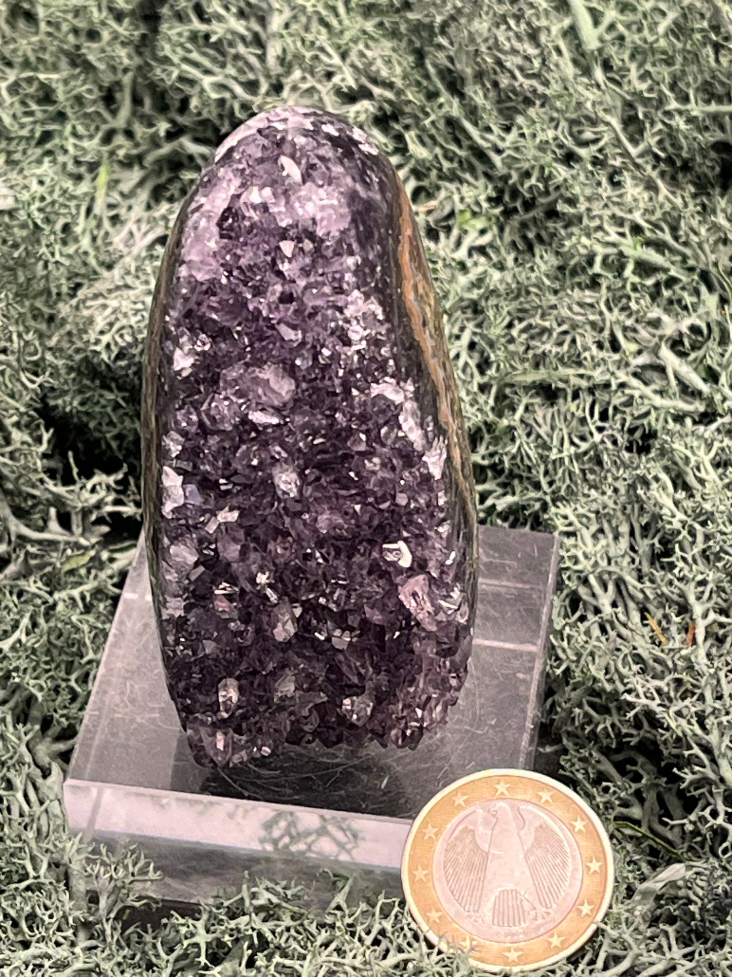 Achatisierte Amethyst Druse aus Uruguay (152g) - schöne dunkle Kristalle