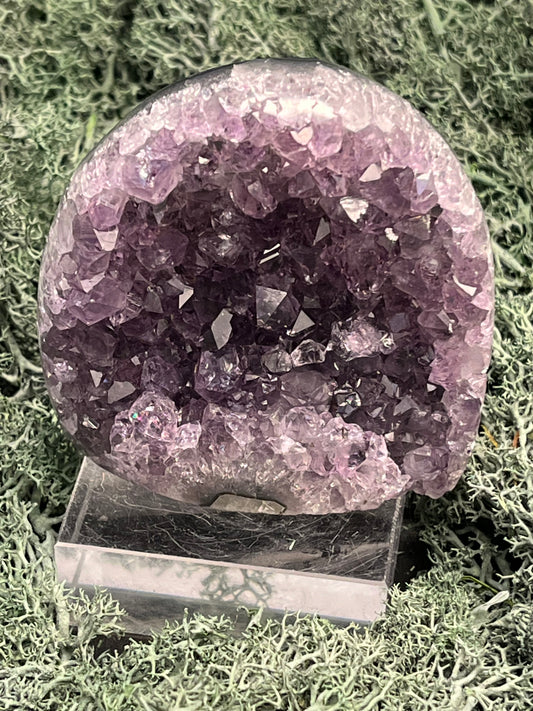 Achatisierte Amethyst Druse aus Uruguay (168g) - schöne dunkle Kristalle