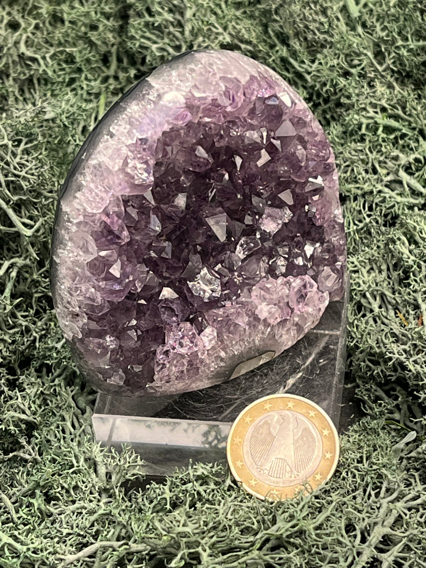 Achatisierte Amethyst Druse aus Uruguay (168g) - schöne dunkle Kristalle