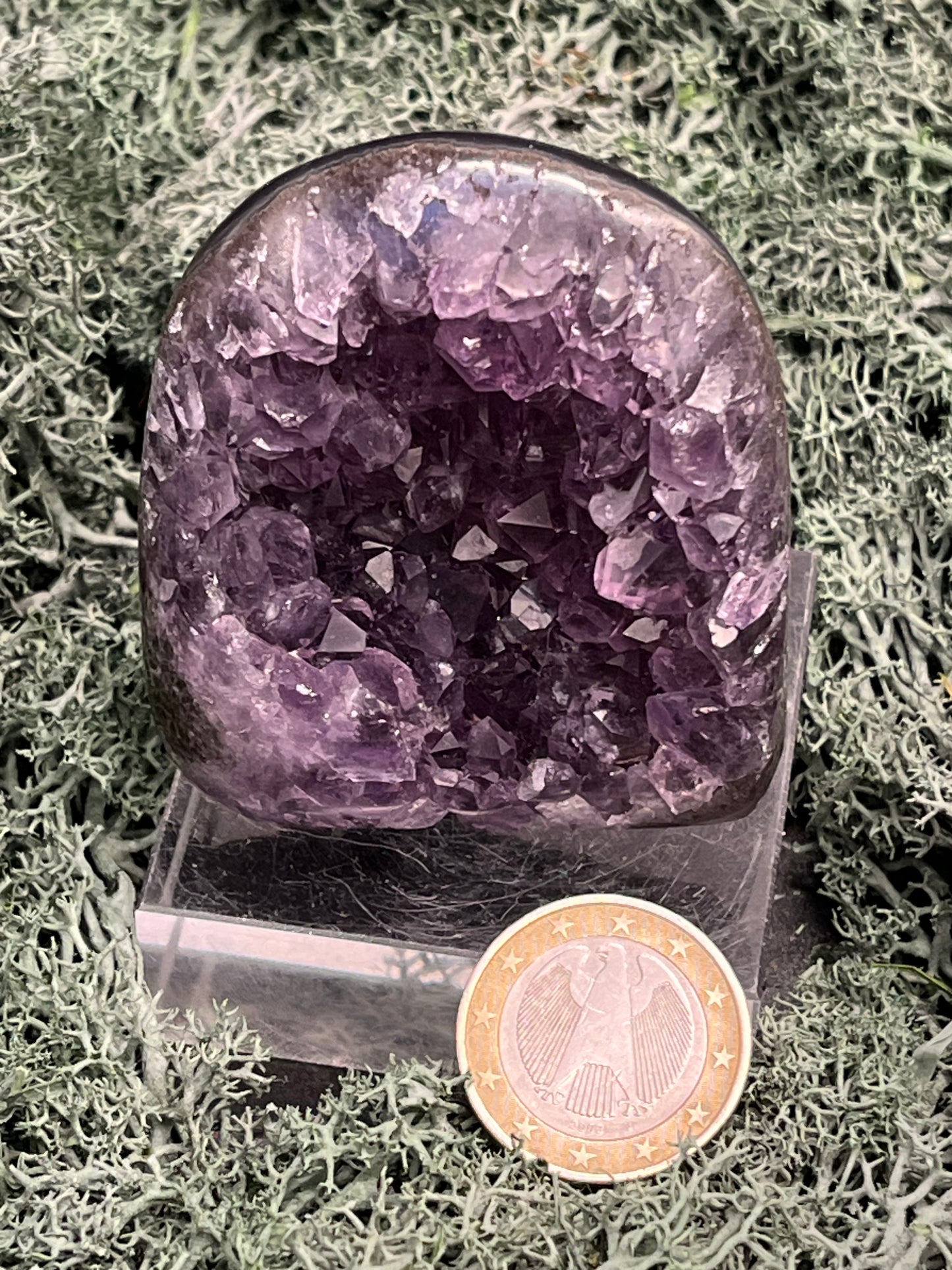 Achatisierte Amethyst Druse aus Uruguay (112g) - schöne dunkle Kristalle