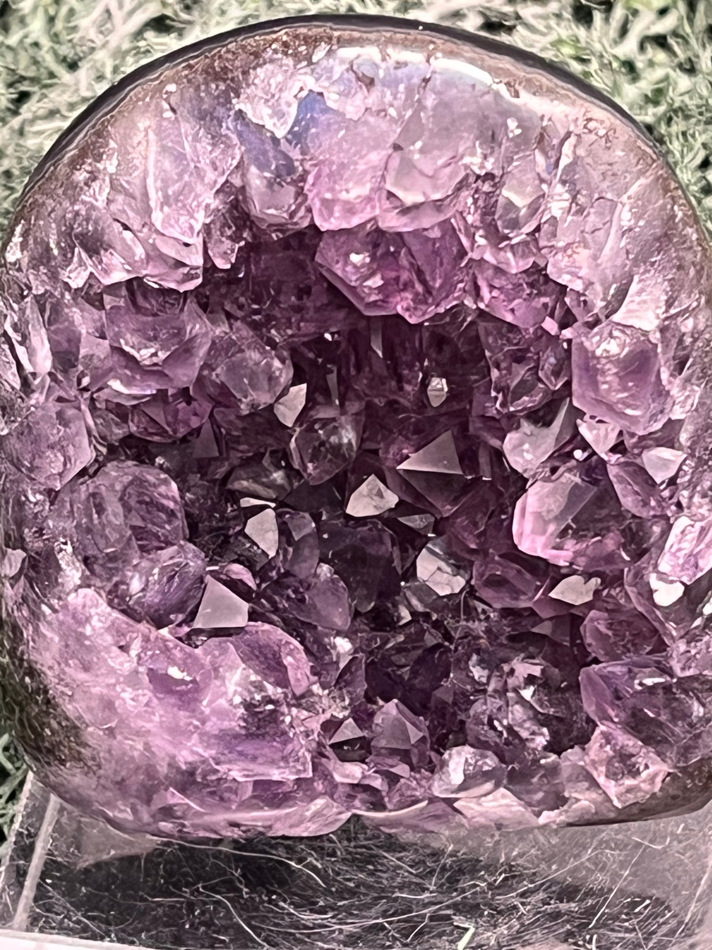 Achatisierte Amethyst Druse aus Uruguay (112g) - schöne dunkle Kristalle