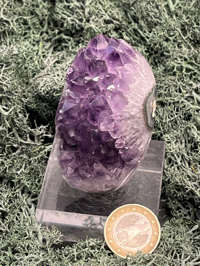 Achatisierte Amethyst Druse aus Uruguay (147g) - schöne dunkle Kristalle - crystal paradise