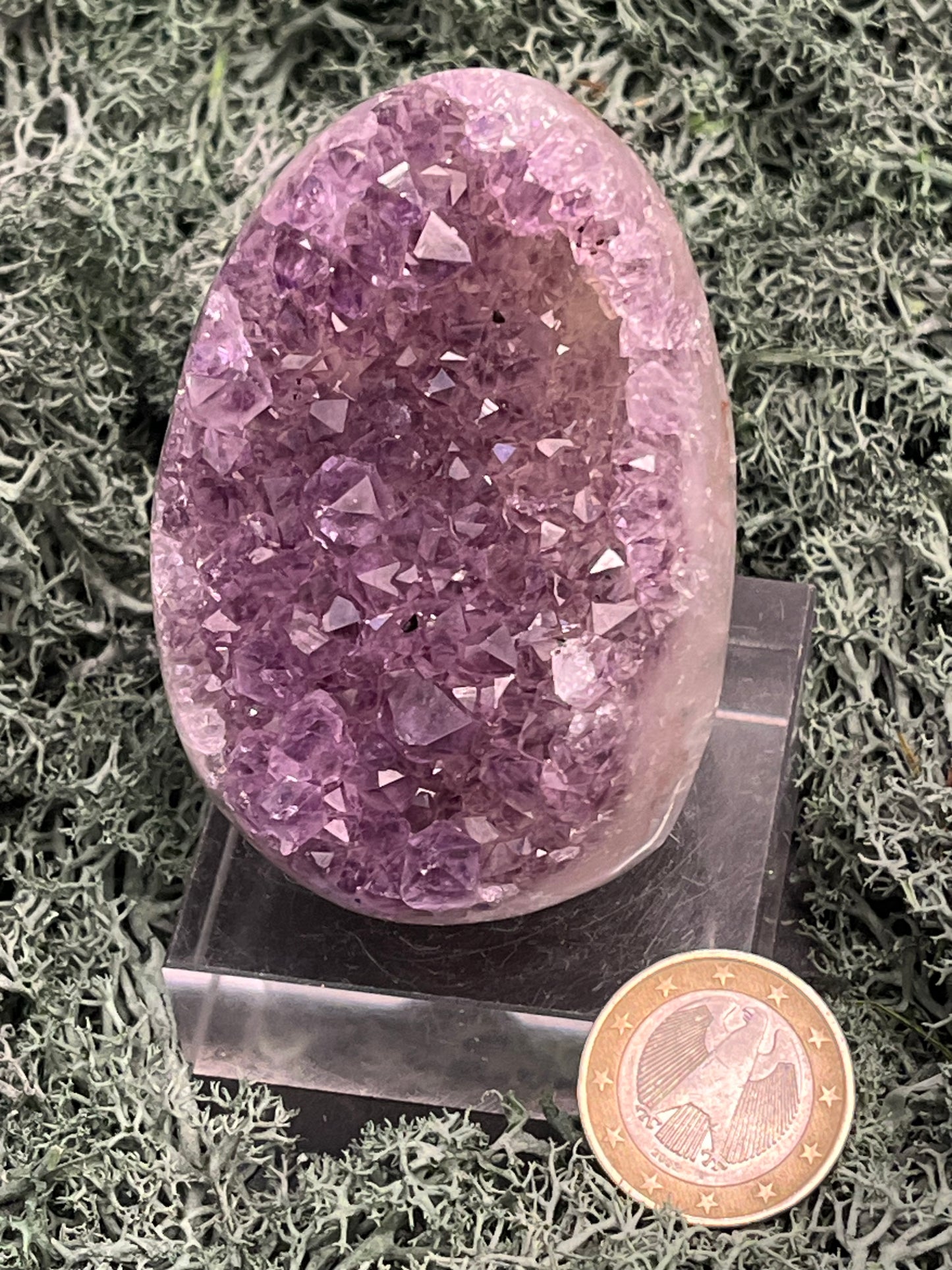 Achatisierte Amethyst Druse aus Uruguay (213g) - schöne hellviolette Kristalle