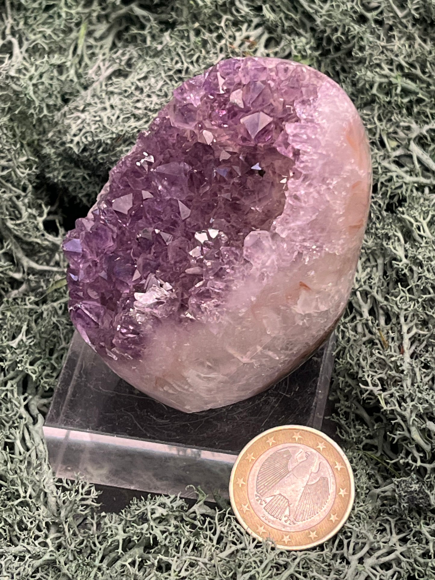 Achatisierte Amethyst Druse aus Uruguay (213g) - schöne hellviolette Kristalle