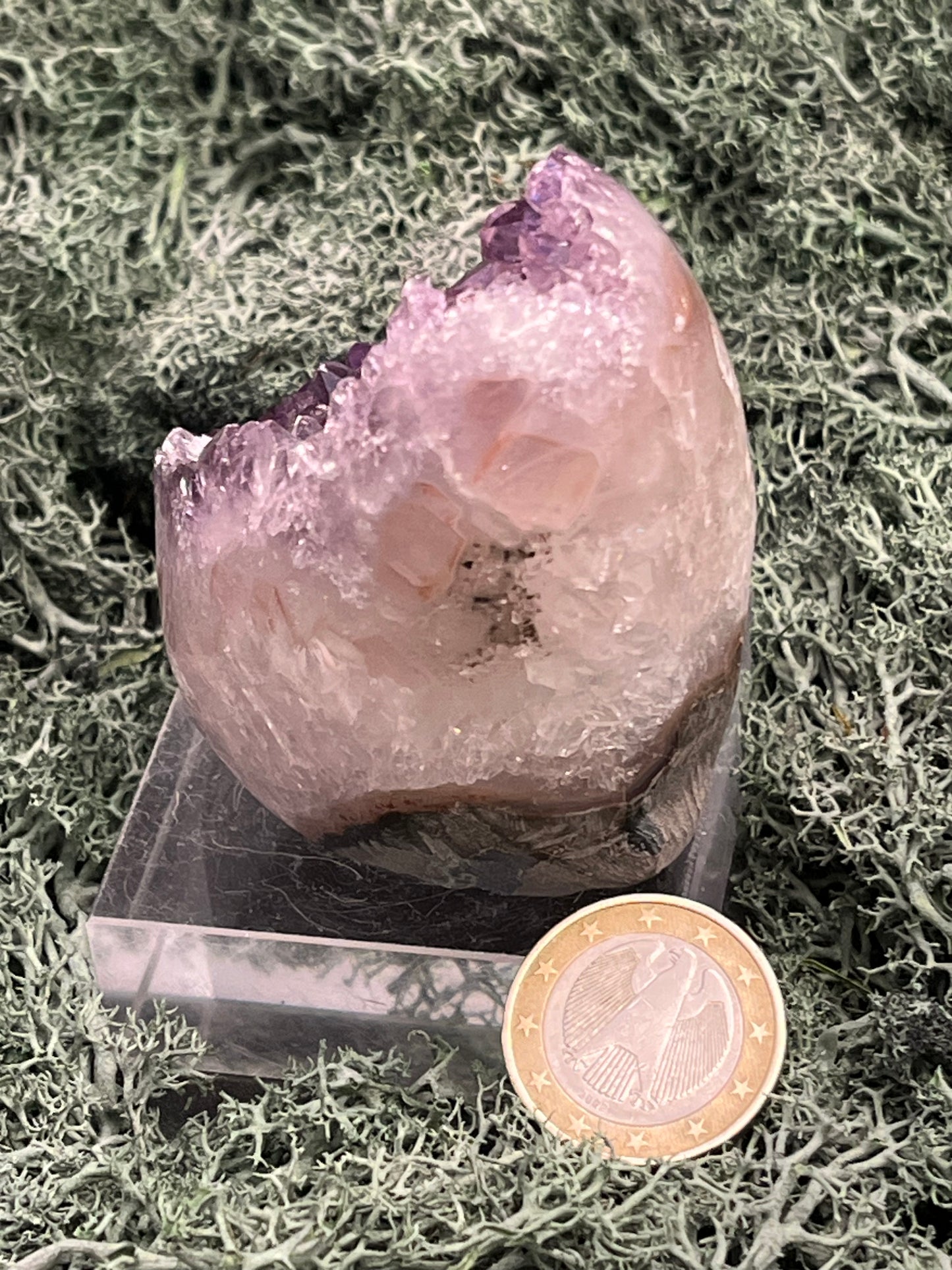 Achatisierte Amethyst Druse aus Uruguay (213g) - schöne hellviolette Kristalle