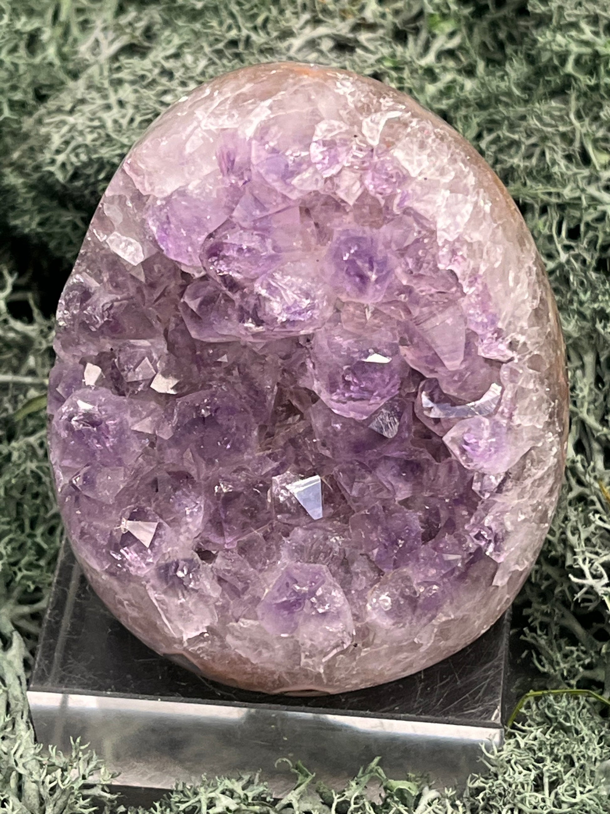 Achatisierte Amethyst Druse aus Uruguay (223g) - schöne hellviolette Kristalle - crystal paradise