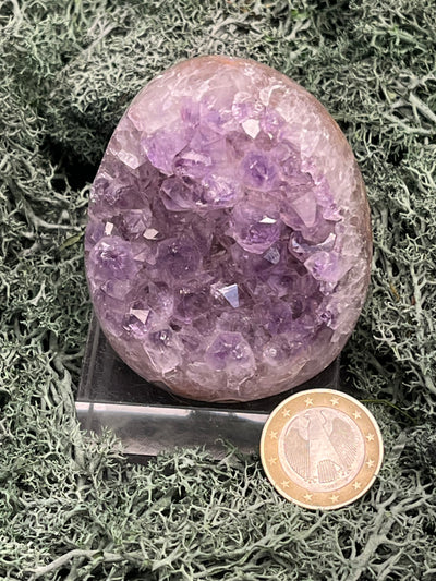 Achatisierte Amethyst Druse aus Uruguay (223g) - schöne hellviolette Kristalle - crystal paradise