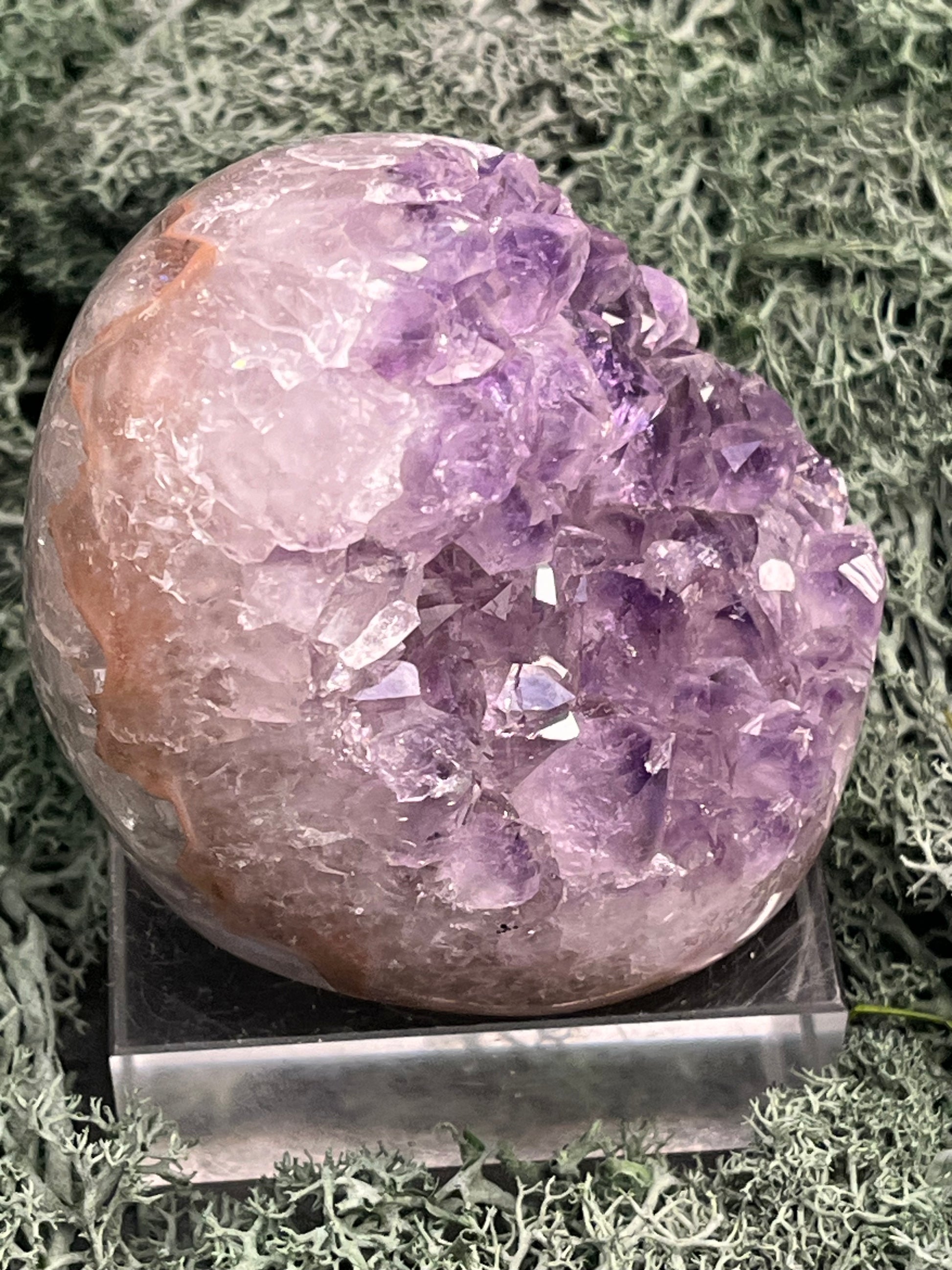 Achatisierte Amethyst Druse aus Uruguay (223g) - schöne hellviolette Kristalle - crystal paradise