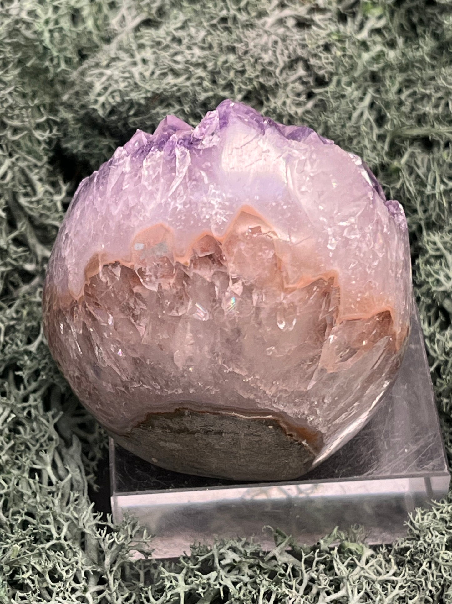 Achatisierte Amethyst Druse aus Uruguay (223g) - schöne hellviolette Kristalle - crystal paradise