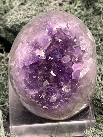 Achatisierte Amethyst Druse aus Uruguay (245g) - schöne hellviolette Kristalle und Rand - crystal paradise