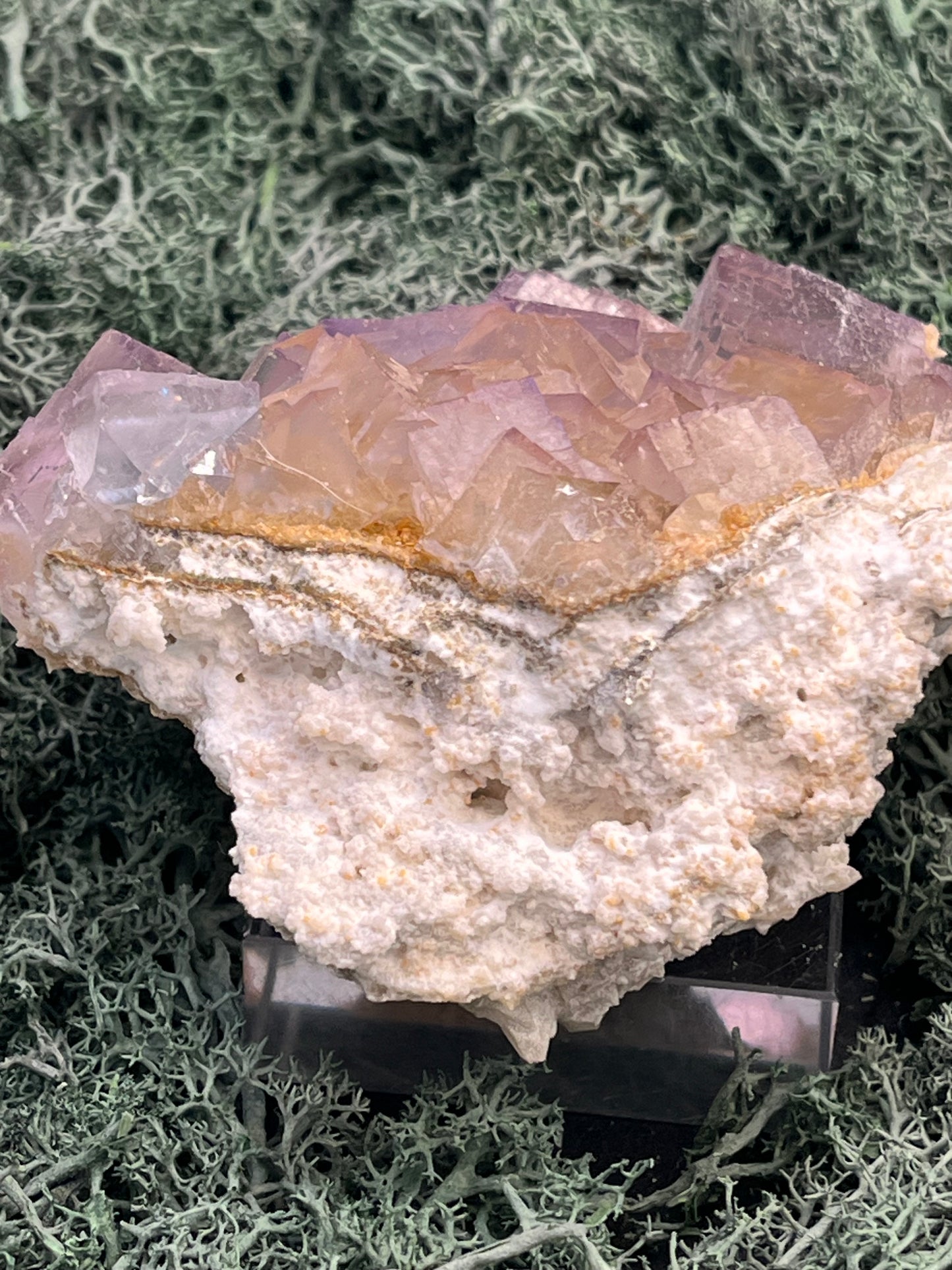 Fluorit Handstufe aus Baluchistan/Pakistan (292g) - schöne helle Kristallwüfel auf Muttergestein - crystal paradise