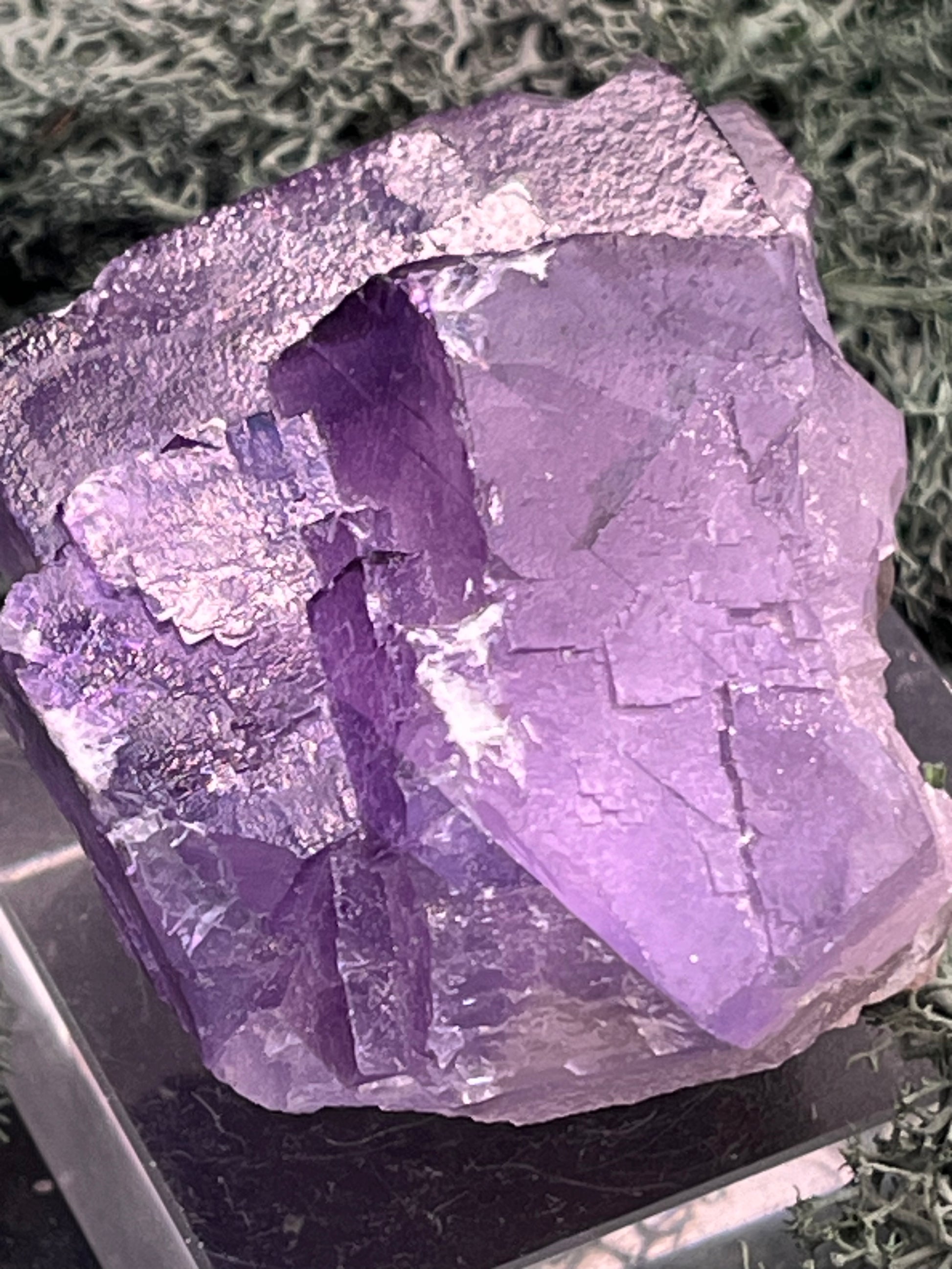 Fluorit Stufe aus Baluchistan/Pakistan (139g) - Stufe mit schöner violetter Kristallstruktur - crystal paradise