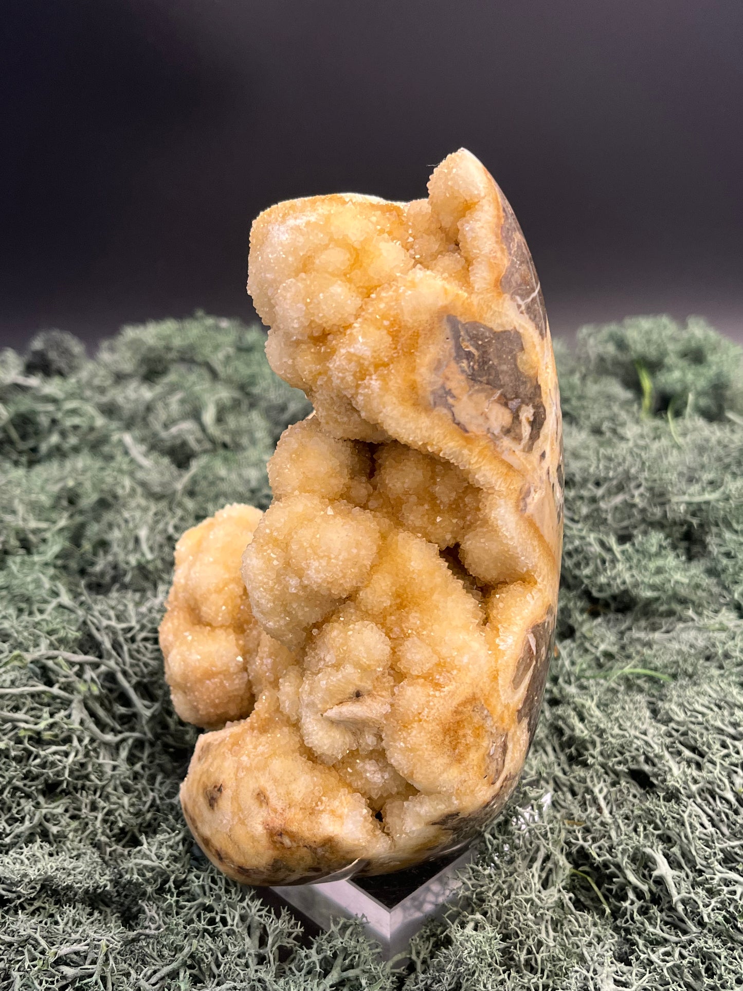 Gold-/beigefarbene Calcit Druzy Freeform aus Pakistan (933g) - super schöne Kugelkristalle und Druzys - crystal paradise